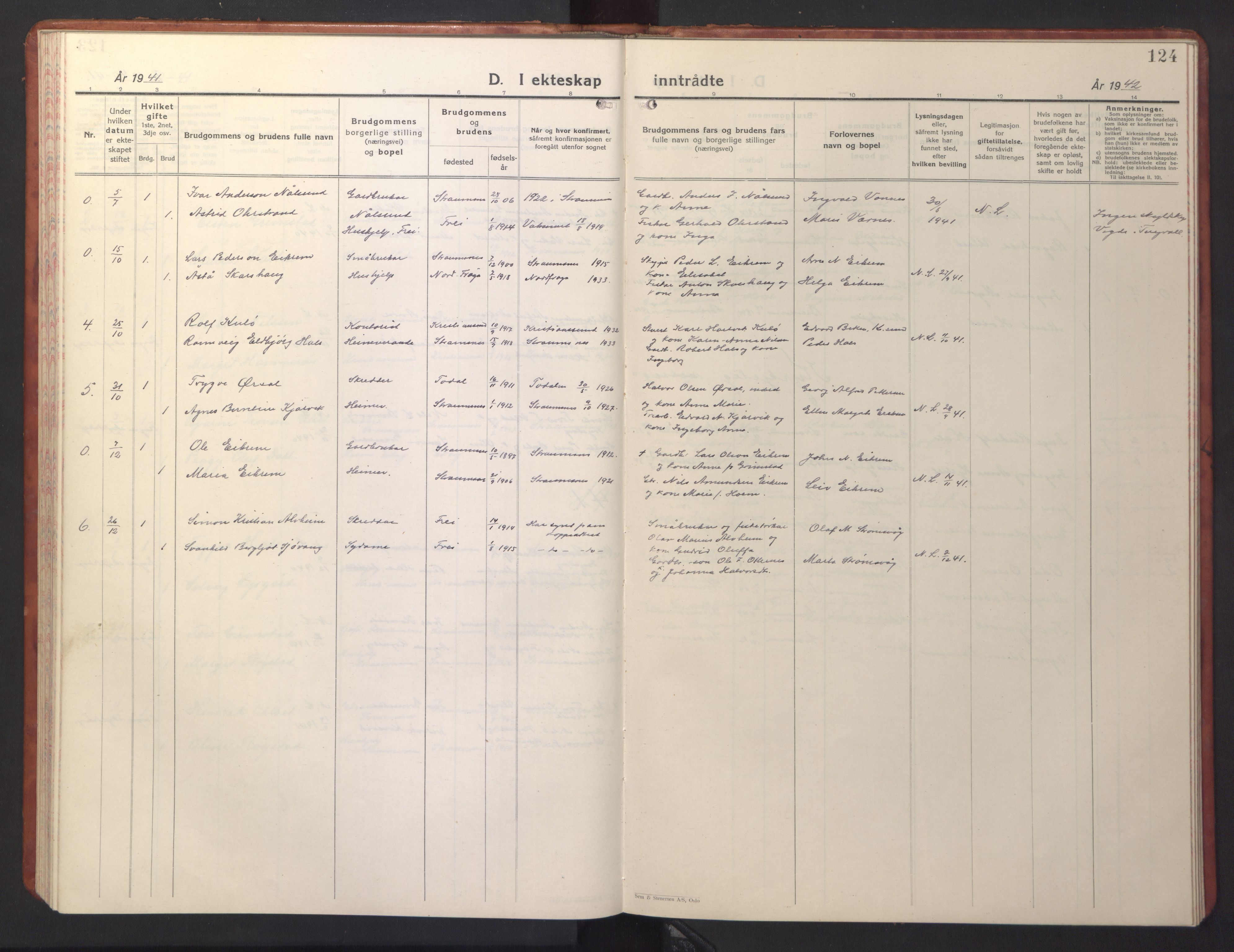 Ministerialprotokoller, klokkerbøker og fødselsregistre - Møre og Romsdal, AV/SAT-A-1454/587/L1002: Parish register (copy) no. 587C02, 1926-1951, p. 124