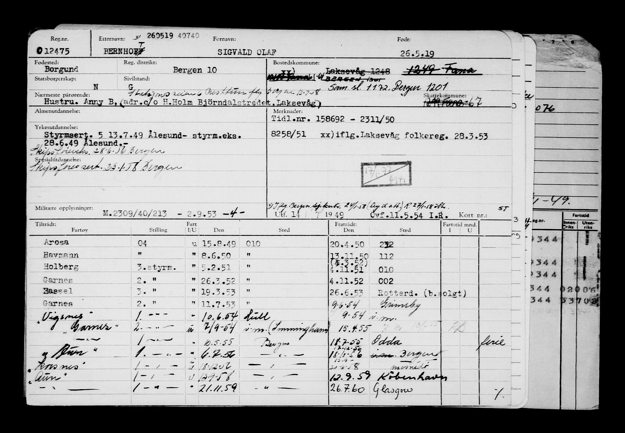 Direktoratet for sjømenn, AV/RA-S-3545/G/Gb/L0169: Hovedkort, 1919, p. 153