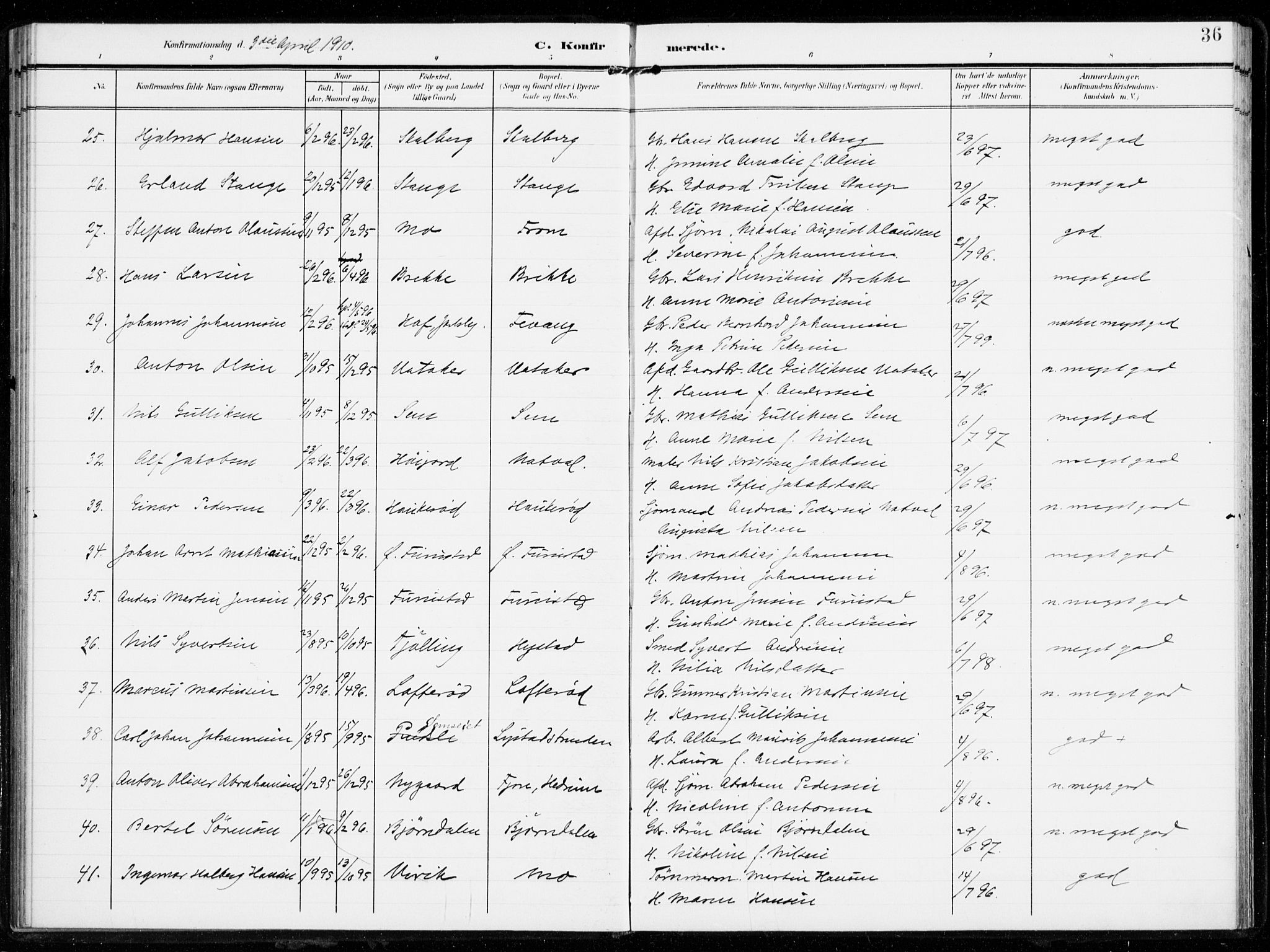 Sandar kirkebøker, AV/SAKO-A-243/F/Fa/L0017: Parish register (official) no. 17, 1907-1917, p. 36