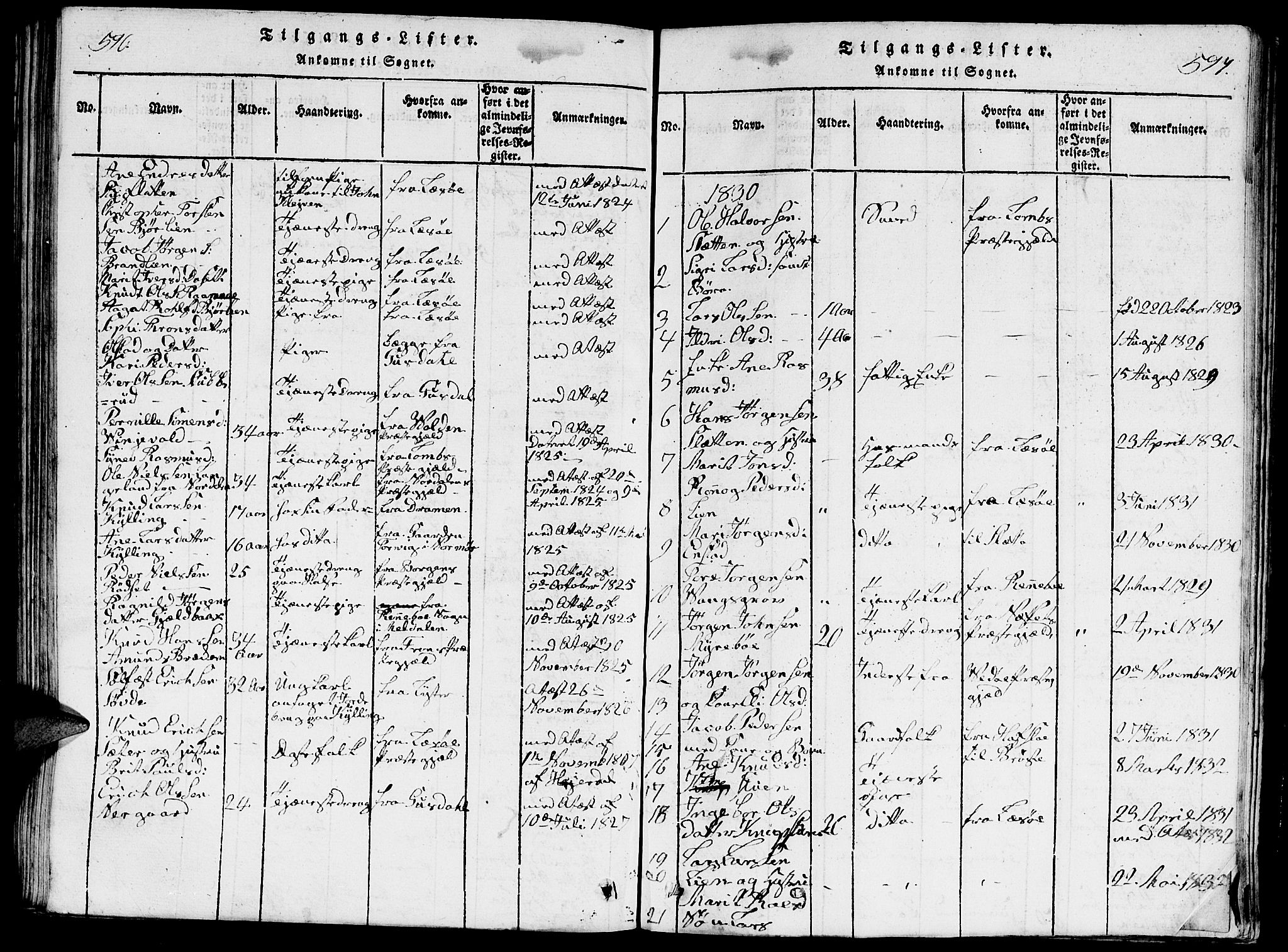 Ministerialprotokoller, klokkerbøker og fødselsregistre - Møre og Romsdal, SAT/A-1454/546/L0595: Parish register (copy) no. 546C01, 1818-1836, p. 596-597