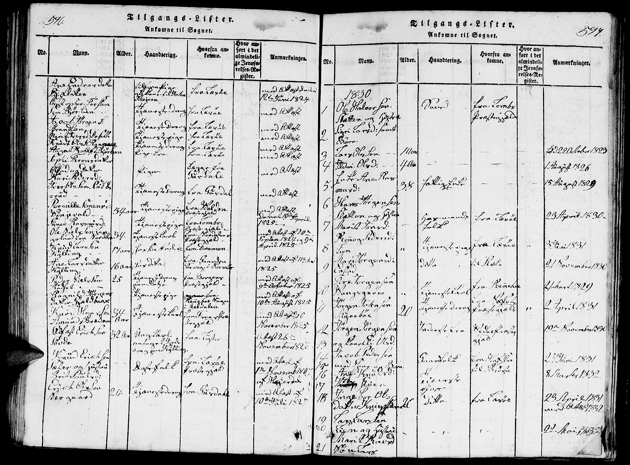 Ministerialprotokoller, klokkerbøker og fødselsregistre - Møre og Romsdal, AV/SAT-A-1454/546/L0595: Parish register (copy) no. 546C01, 1818-1836, p. 596-597