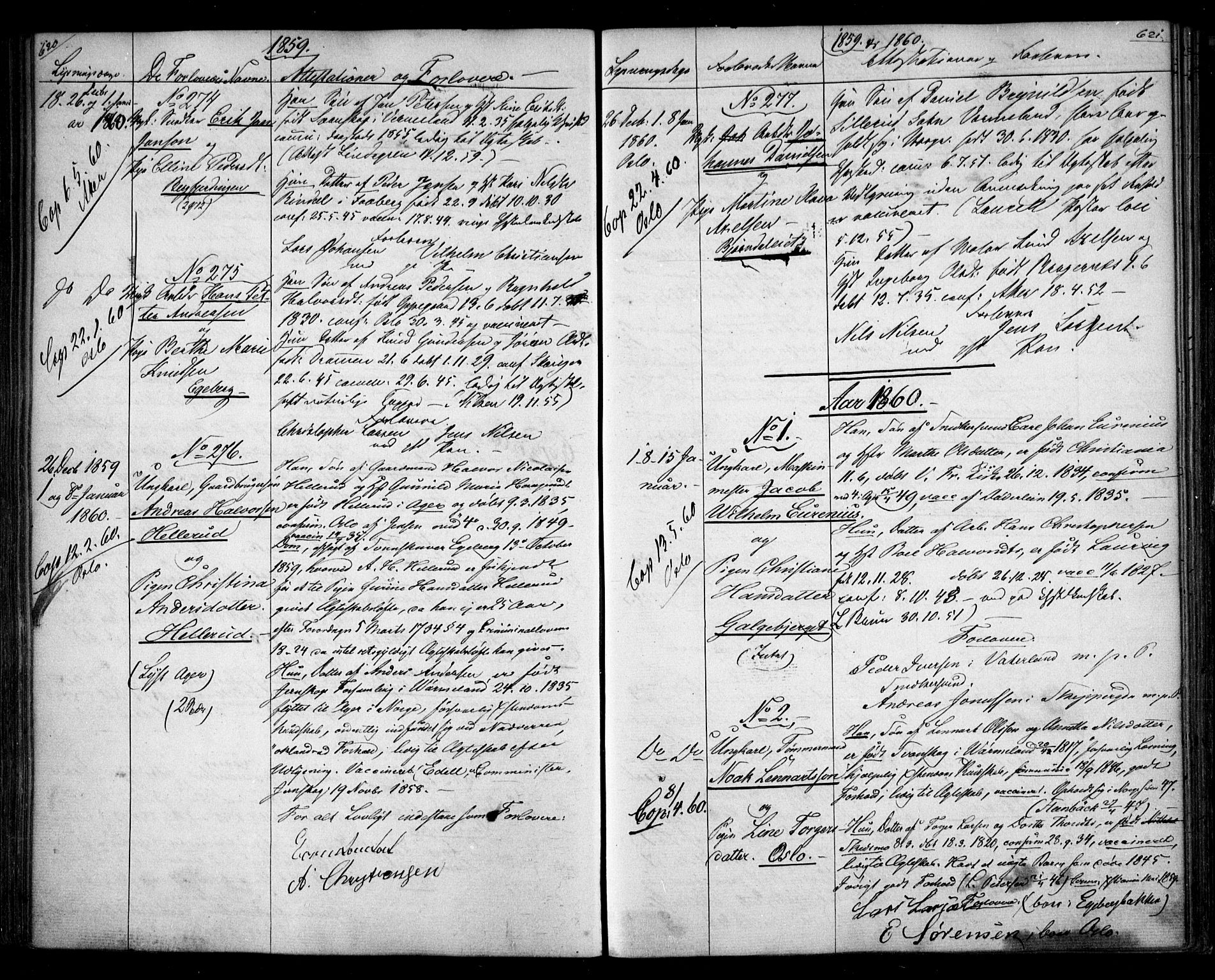 Aker prestekontor kirkebøker, AV/SAO-A-10861/H/L0005: Banns register no. 5, 1853-1864, p. 620-621