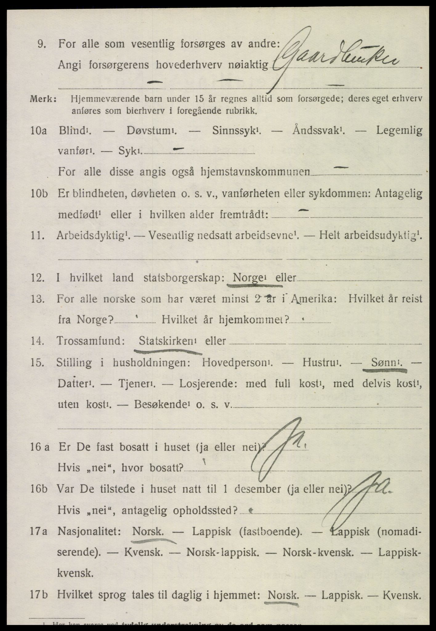 SAT, 1920 census for Leksvik, 1920, p. 2195