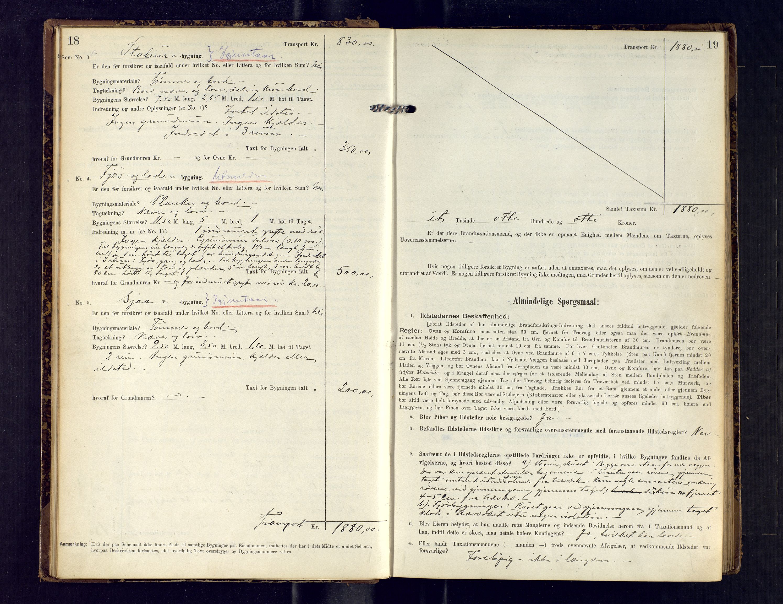 Hasvik lensmannskontor, AV/SATØ-SATO-164/Fob/L0003: Branntakstprotokoll, 1906-1910, p. 18-19