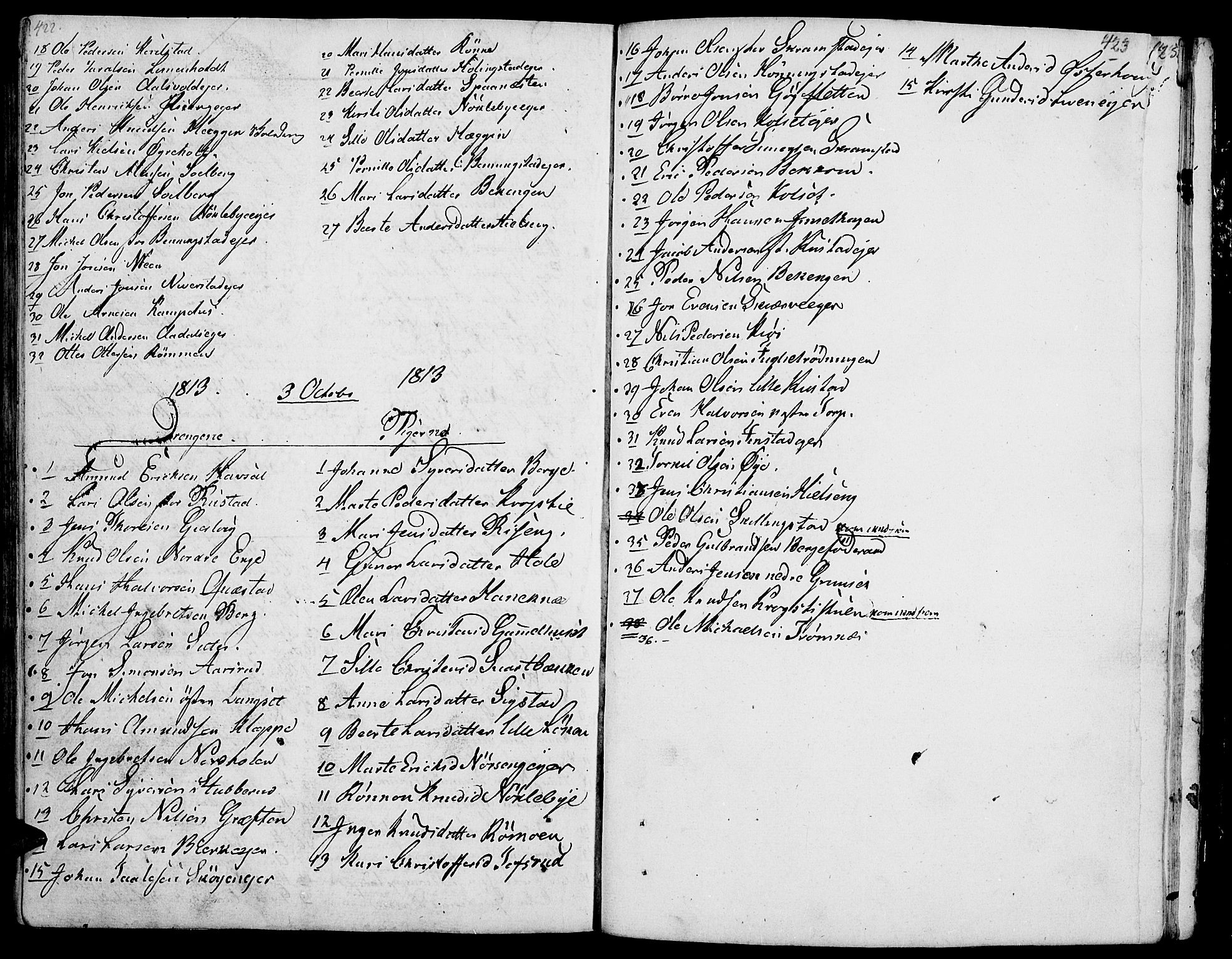 Løten prestekontor, AV/SAH-PREST-022/K/Ka/L0004: Parish register (official) no. 4, 1801-1814, p. 422-423