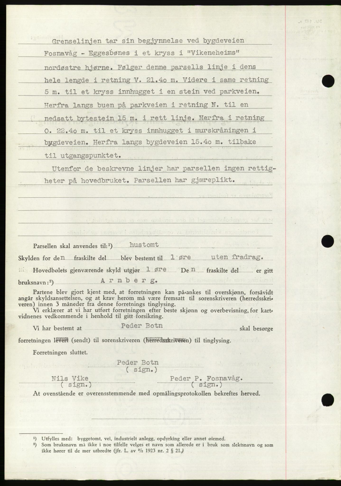 Søre Sunnmøre sorenskriveri, AV/SAT-A-4122/1/2/2C/L0076: Mortgage book no. 2A, 1943-1944, Diary no: : 326/1944