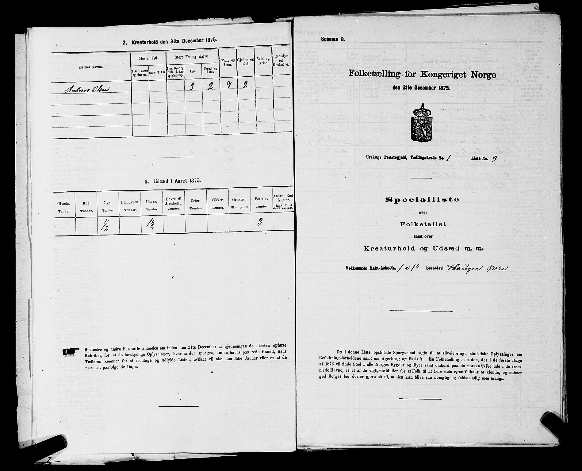 RA, 1875 census for 0224P Aurskog, 1875, p. 52