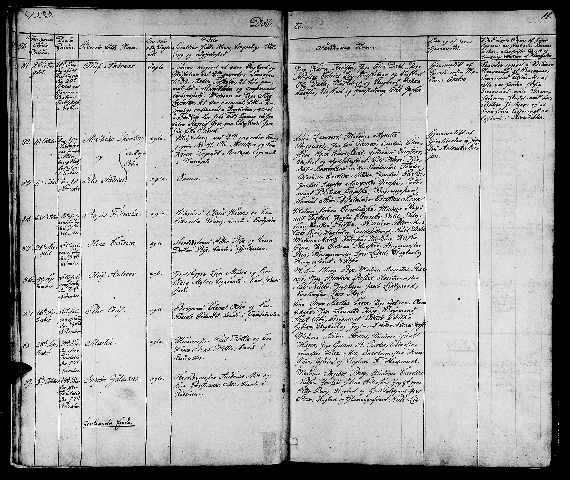 Ministerialprotokoller, klokkerbøker og fødselsregistre - Sør-Trøndelag, SAT/A-1456/602/L0136: Parish register (copy) no. 602C04, 1833-1845, p. 11