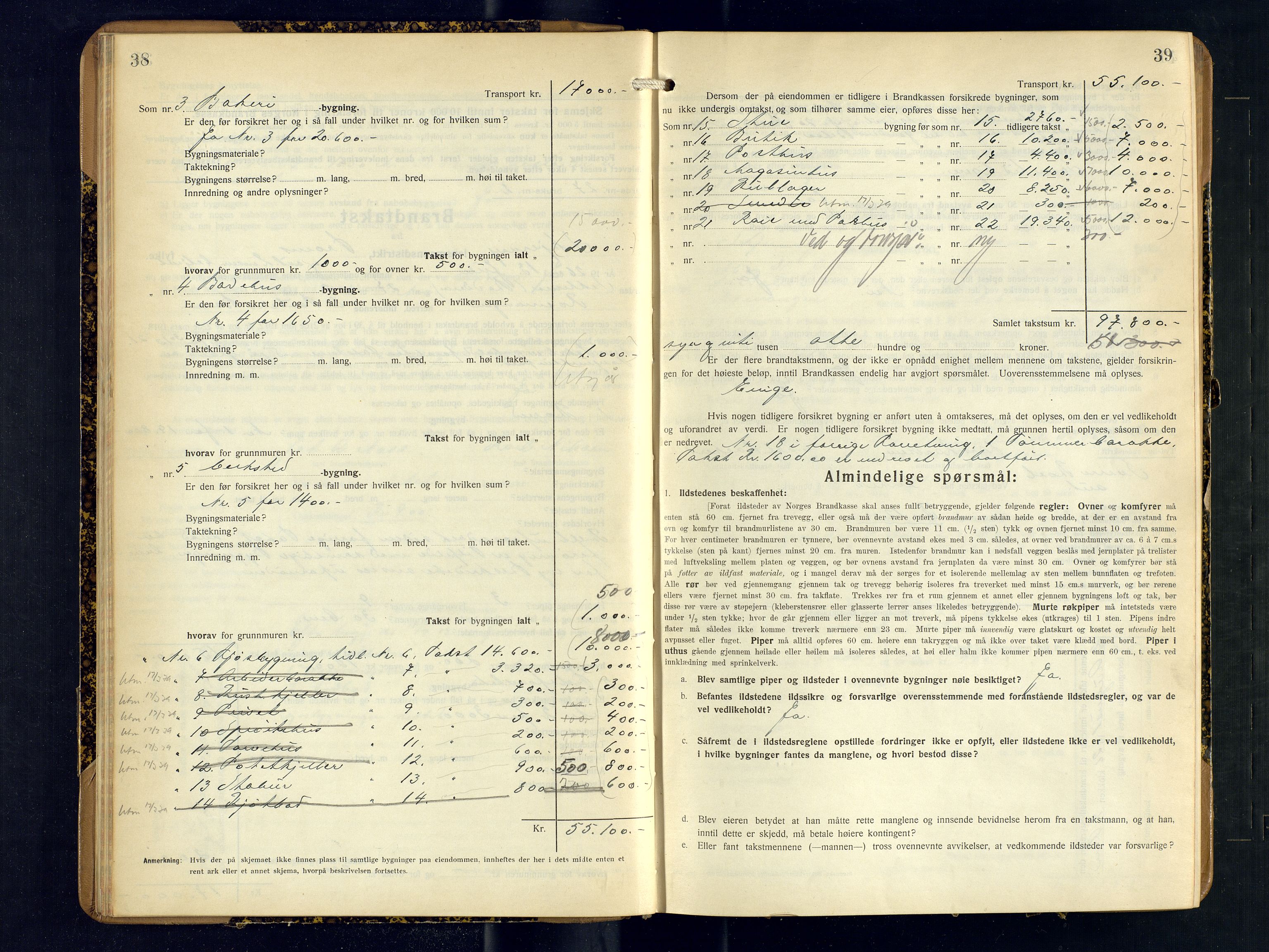 Skjervøy lensmannskontor, AV/SATØ-SATØ-63/F/Fu/Fub/L0260: Branntakstprotokoll (S), 1926-1927, p. 38-39
