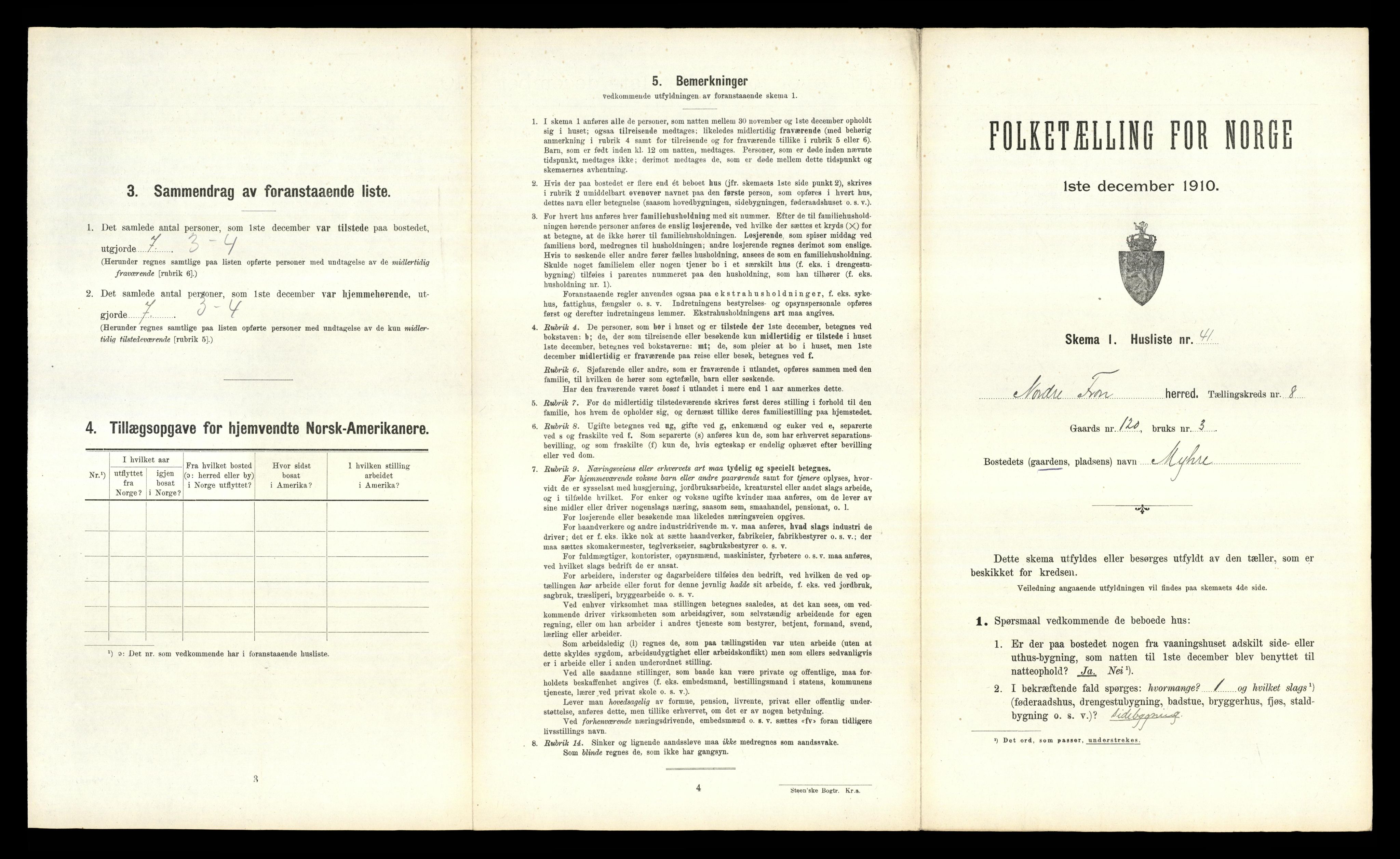 RA, 1910 census for Nord-Fron, 1910, p. 1034