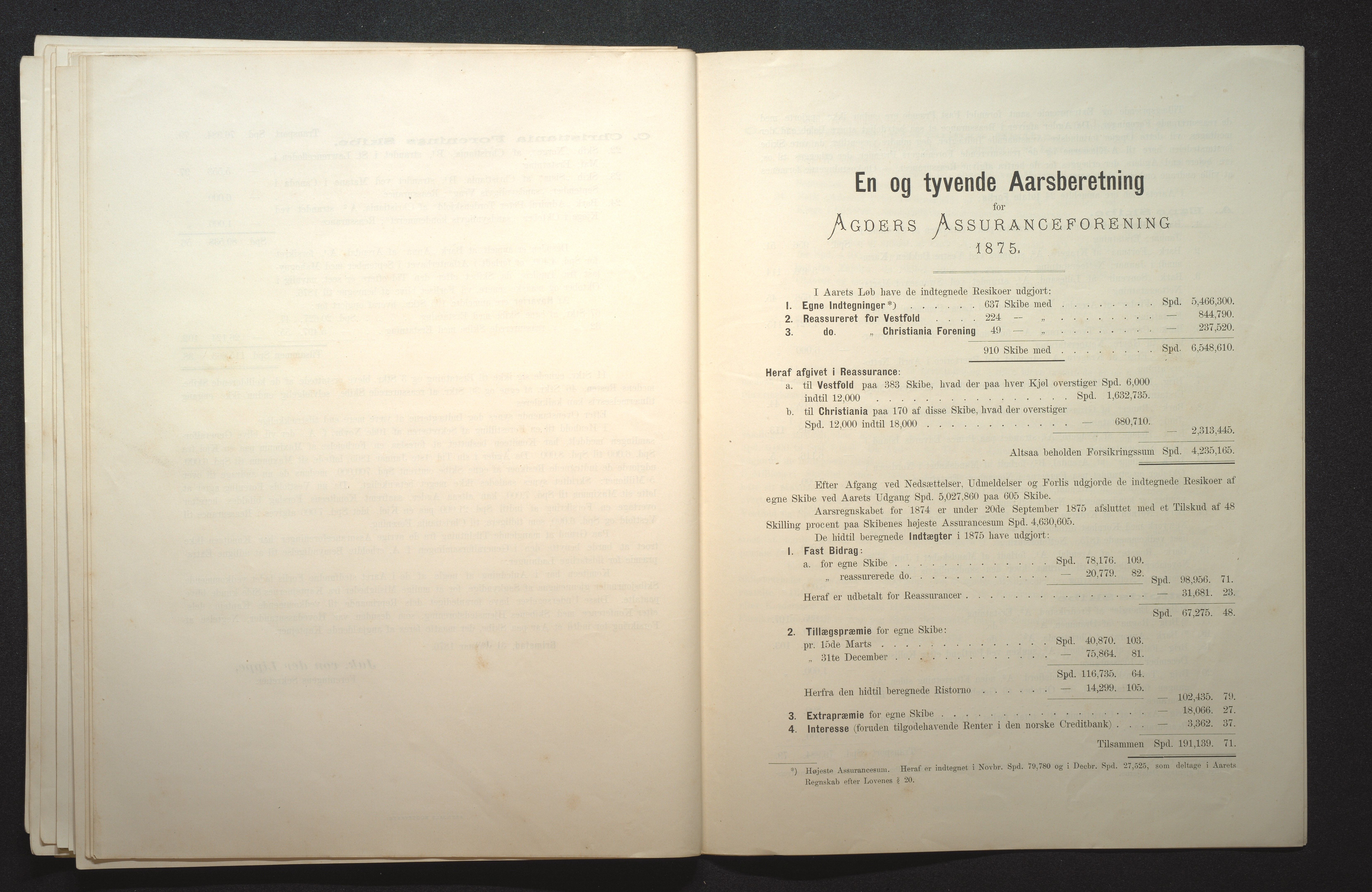 Agders Gjensidige Assuranceforening, AAKS/PA-1718/05/L0001: Regnskap, seilavdeling, pakkesak, 1855-1880