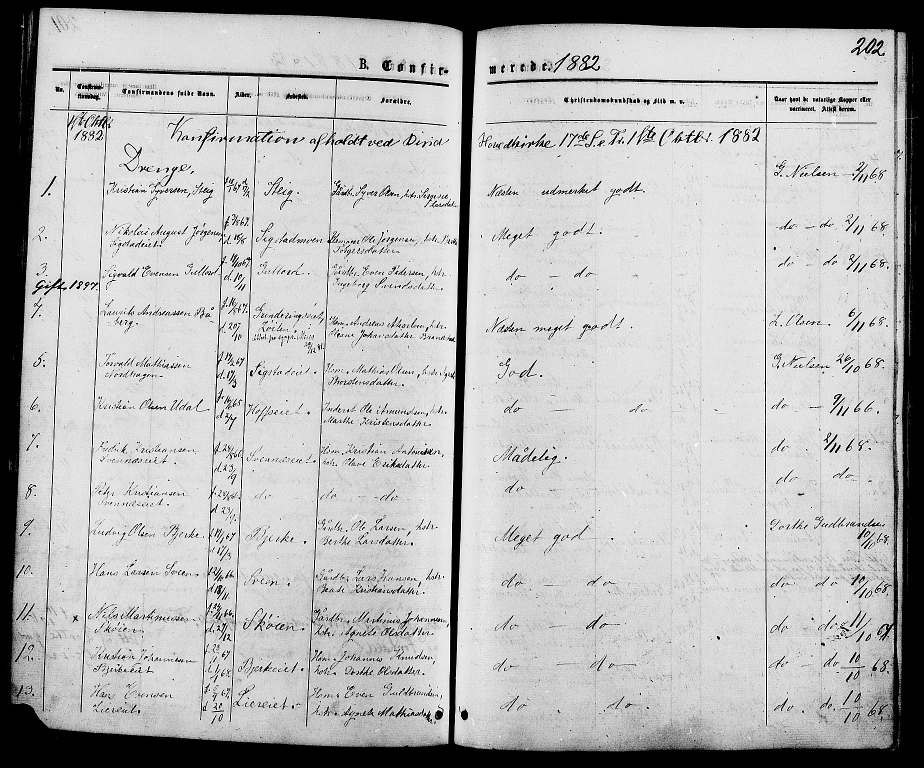 Biri prestekontor, SAH/PREST-096/H/Ha/Haa/L0006: Parish register (official) no. 6, 1877-1886, p. 202