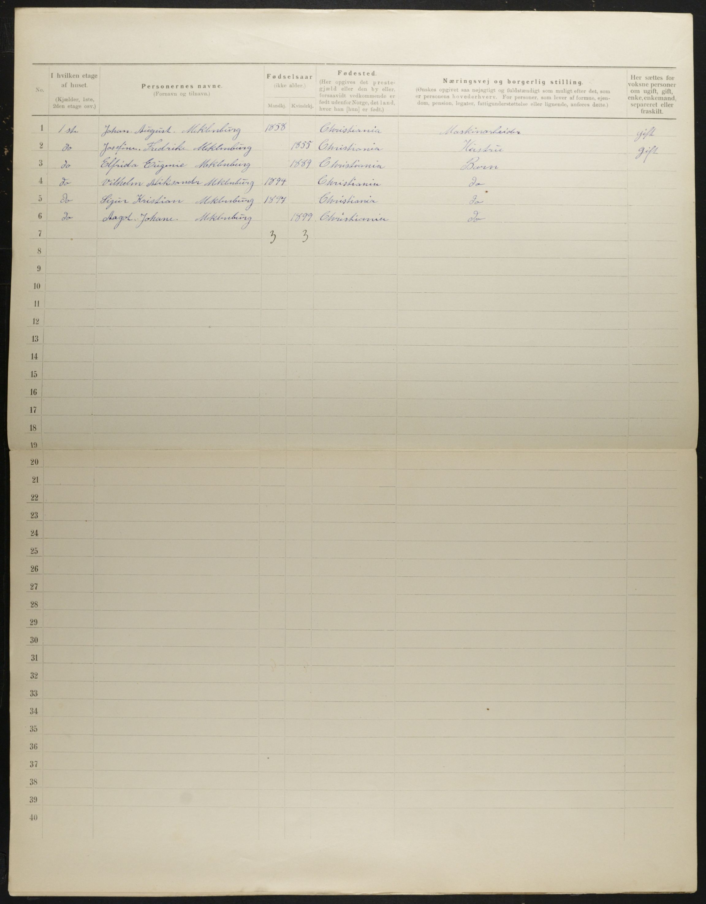 OBA, Municipal Census 1901 for Kristiania, 1901, p. 927