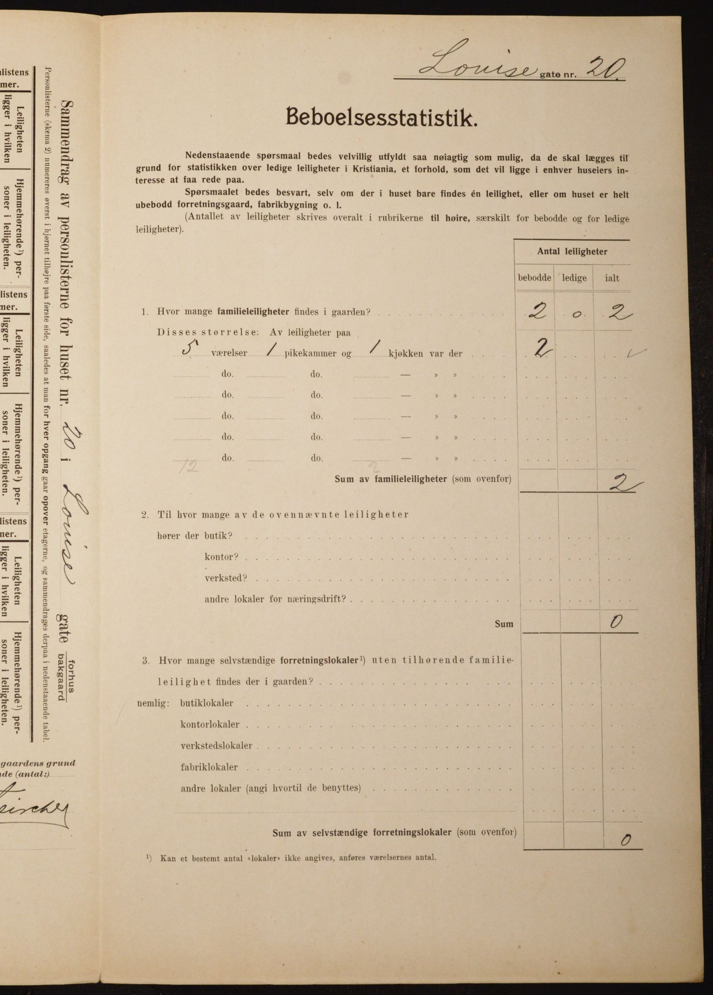 OBA, Municipal Census 1910 for Kristiania, 1910, p. 56400