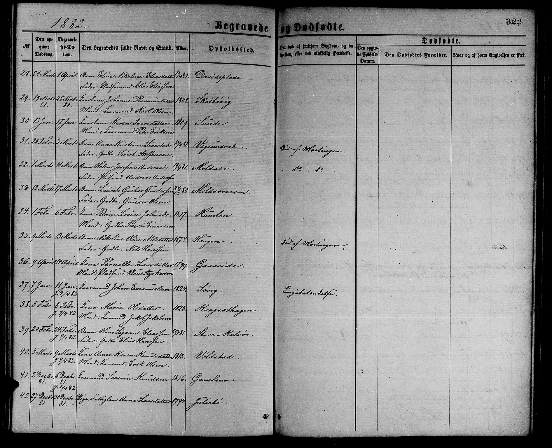 Ministerialprotokoller, klokkerbøker og fødselsregistre - Møre og Romsdal, AV/SAT-A-1454/528/L0429: Parish register (copy) no. 528C10, 1872-1886, p. 322