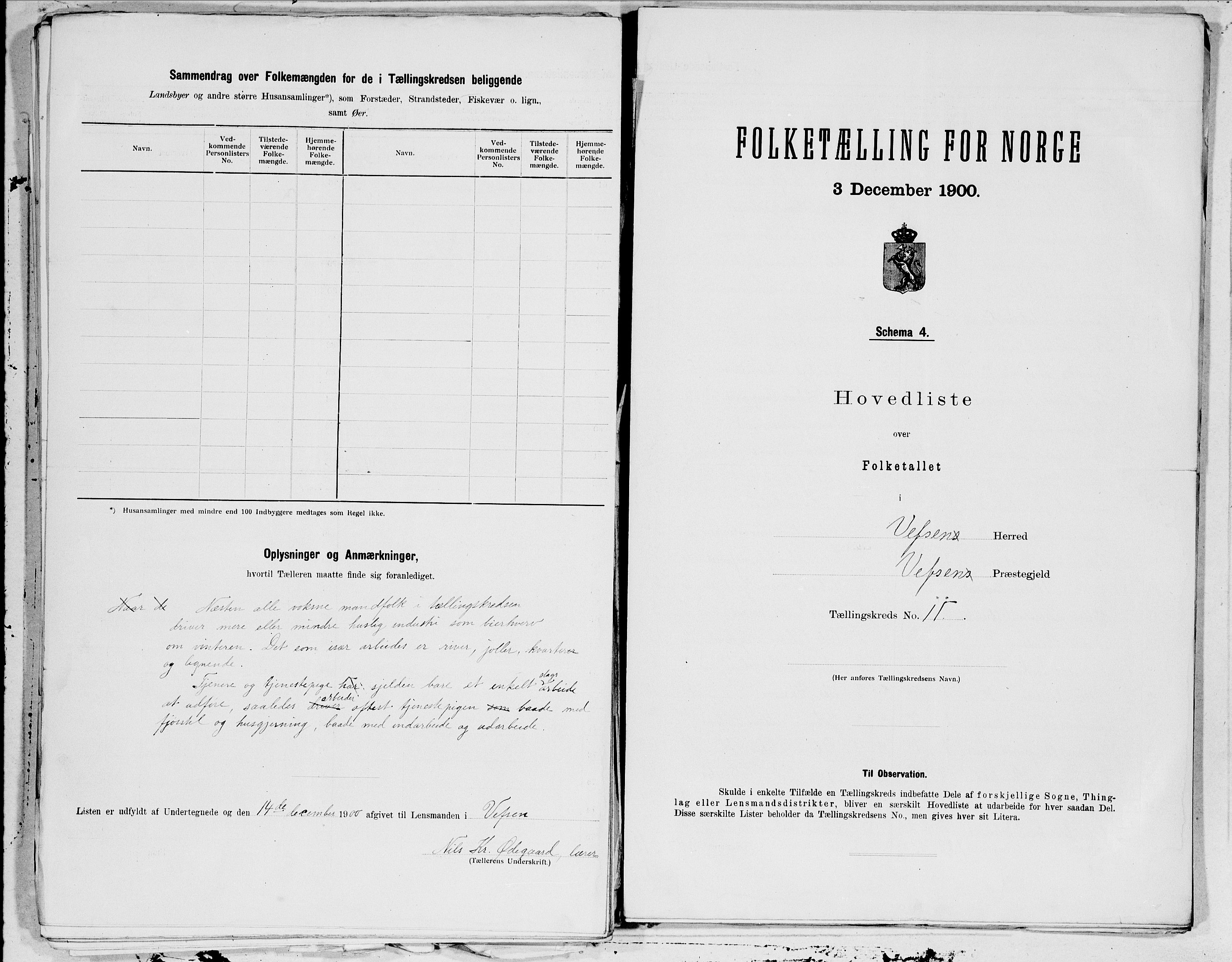 SAT, 1900 census for Vefsn, 1900, p. 22