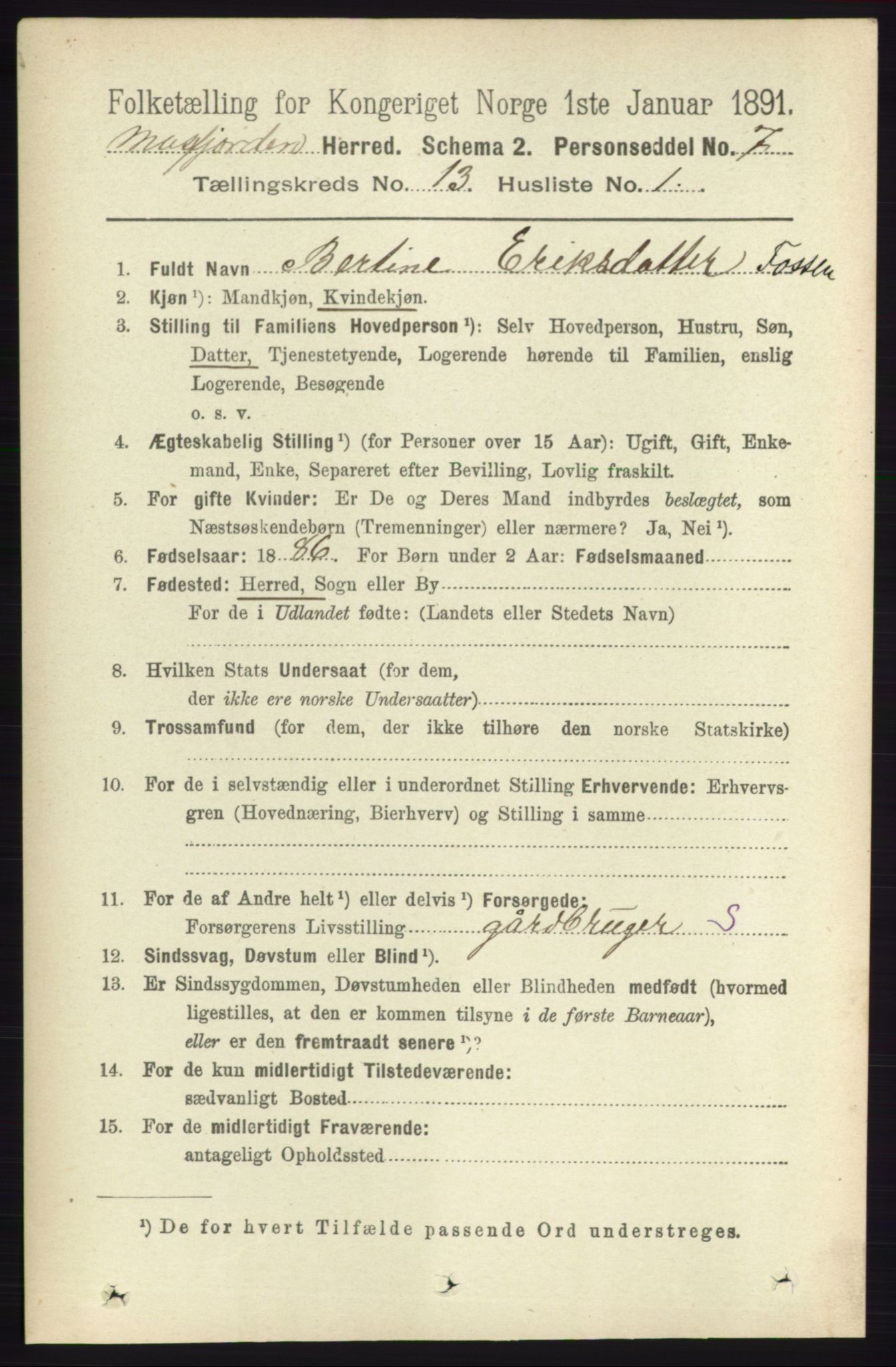 RA, 1891 census for 1266 Masfjorden, 1891, p. 2633