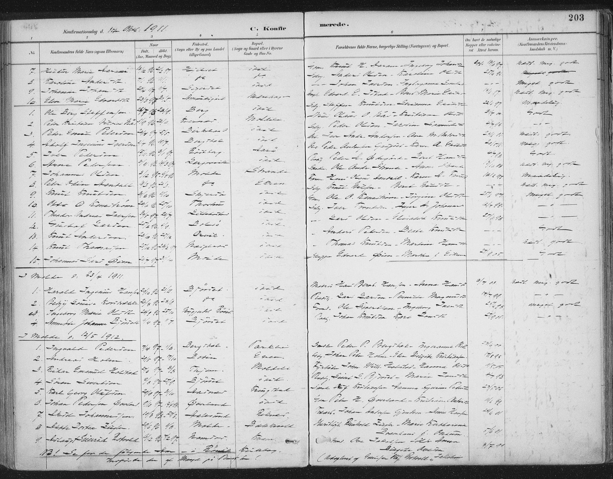 Ministerialprotokoller, klokkerbøker og fødselsregistre - Møre og Romsdal, SAT/A-1454/555/L0658: Parish register (official) no. 555A09, 1887-1917, p. 203