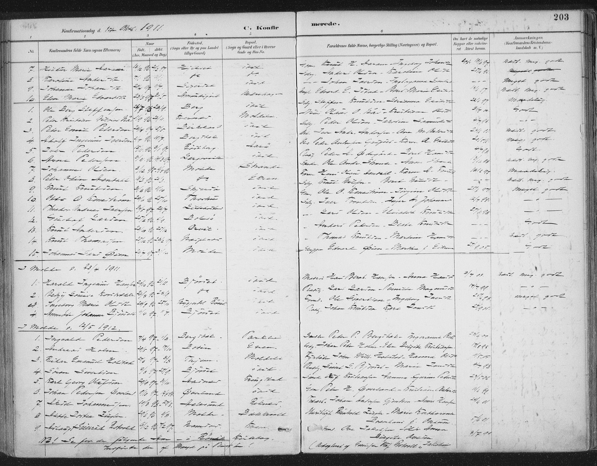 Ministerialprotokoller, klokkerbøker og fødselsregistre - Møre og Romsdal, AV/SAT-A-1454/555/L0658: Parish register (official) no. 555A09, 1887-1917, p. 203