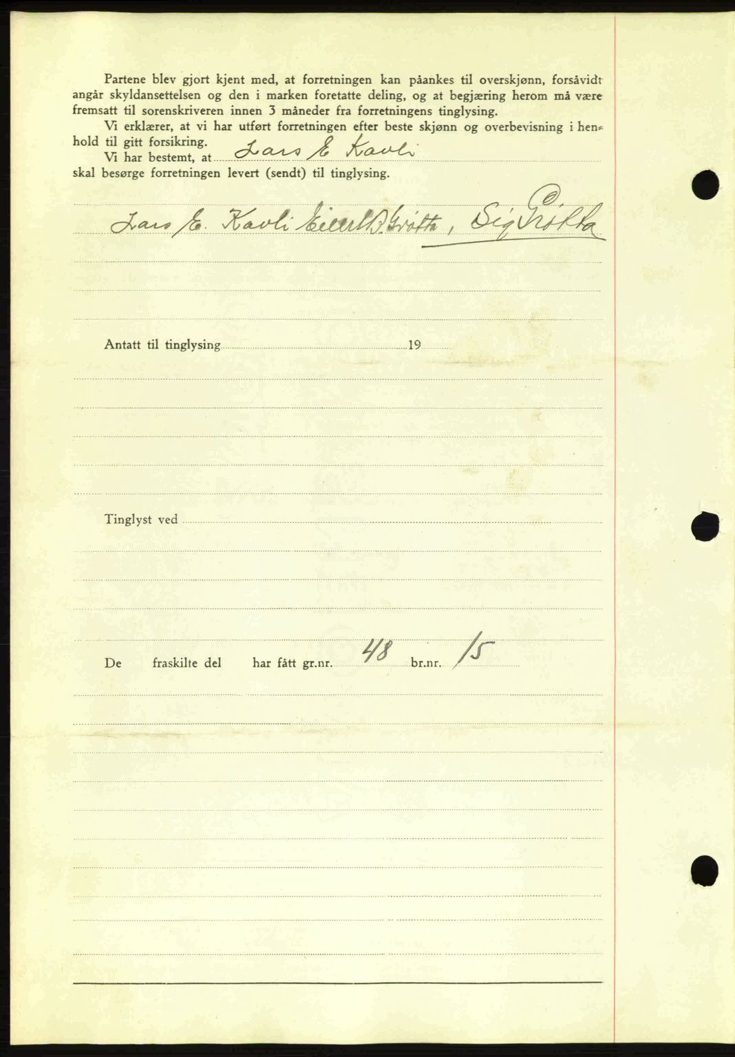 Romsdal sorenskriveri, AV/SAT-A-4149/1/2/2C: Mortgage book no. A10, 1941-1941, Diary no: : 1460/1941