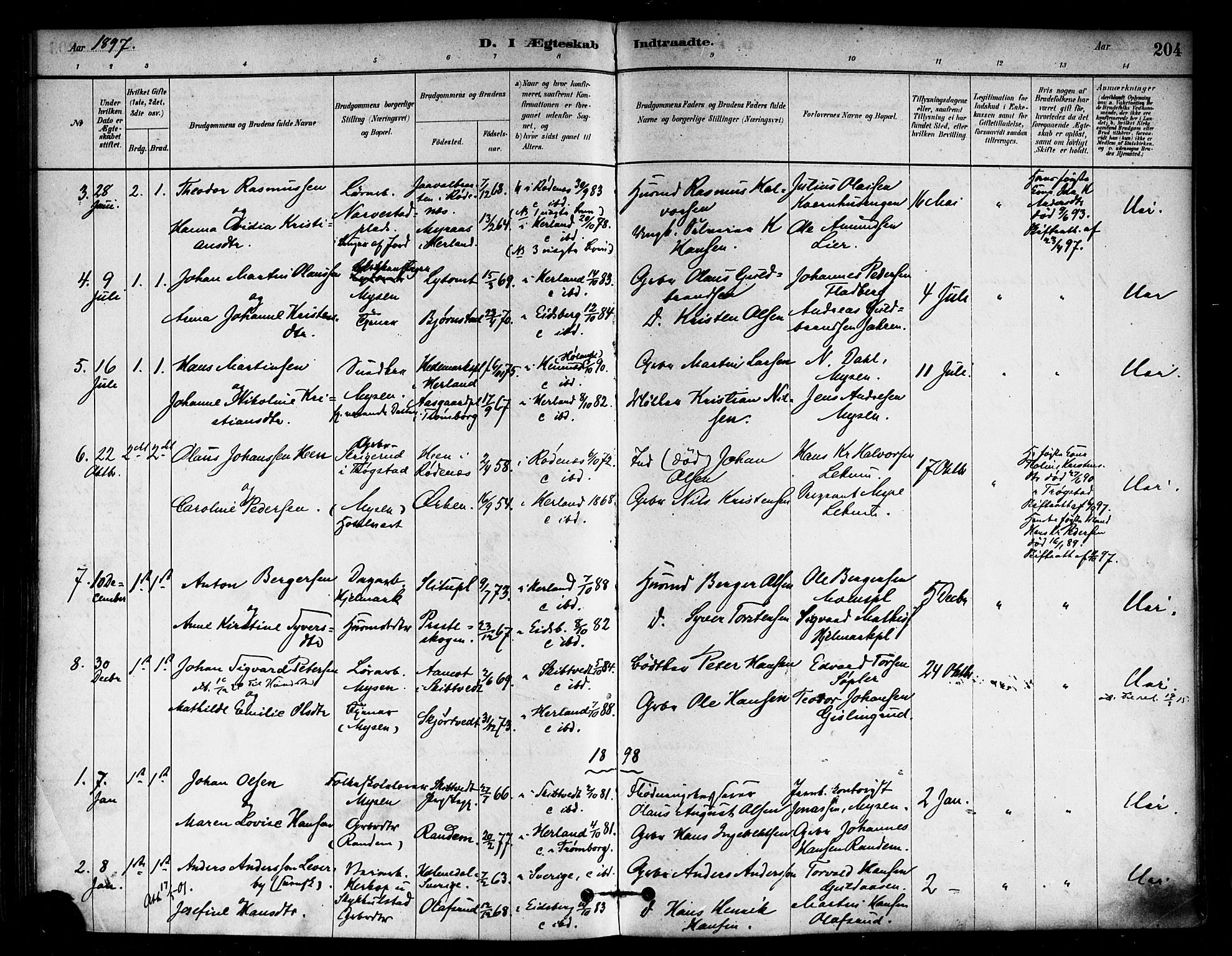 Eidsberg prestekontor Kirkebøker, SAO/A-10905/F/Fa/L0012: Parish register (official) no. I 12, 1879-1901, p. 204