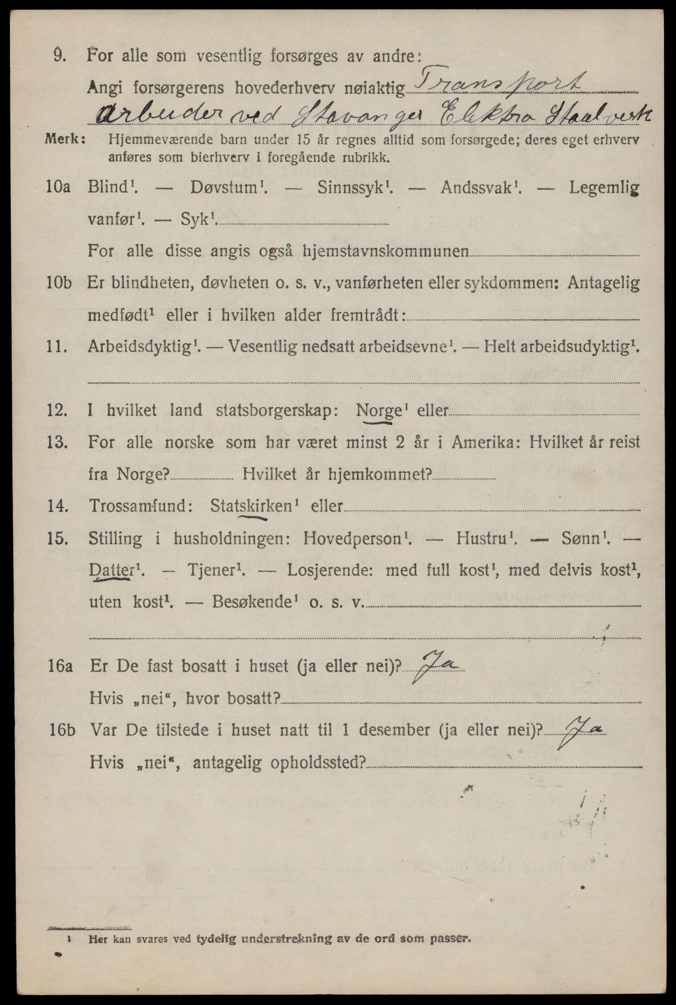 SAST, 1920 census for Strand, 1920, p. 7028