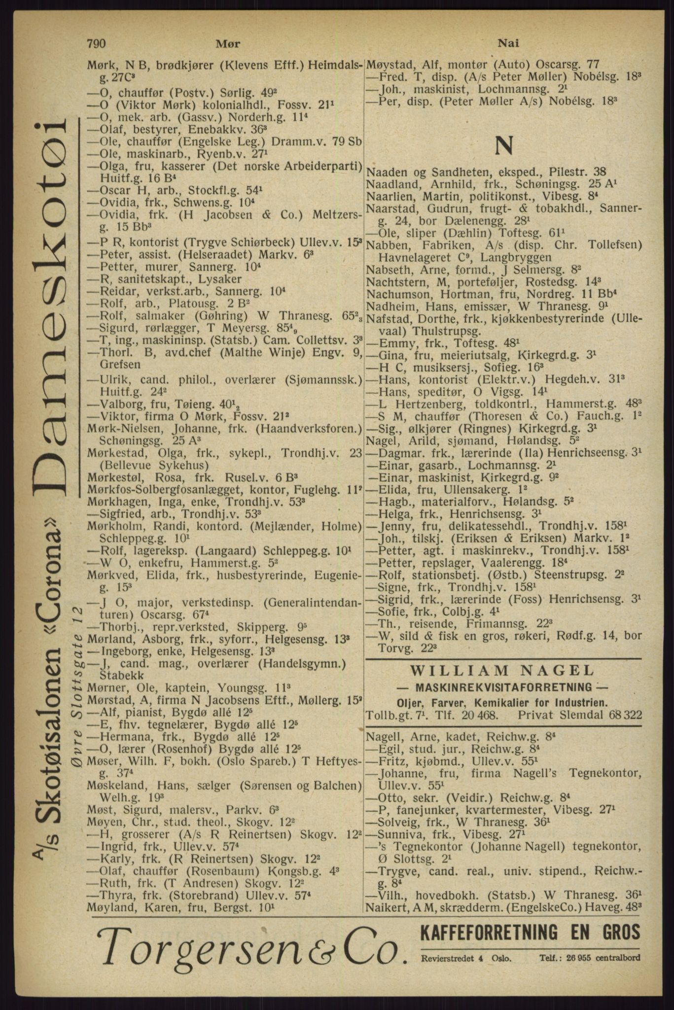 Kristiania/Oslo adressebok, PUBL/-, 1927, p. 790