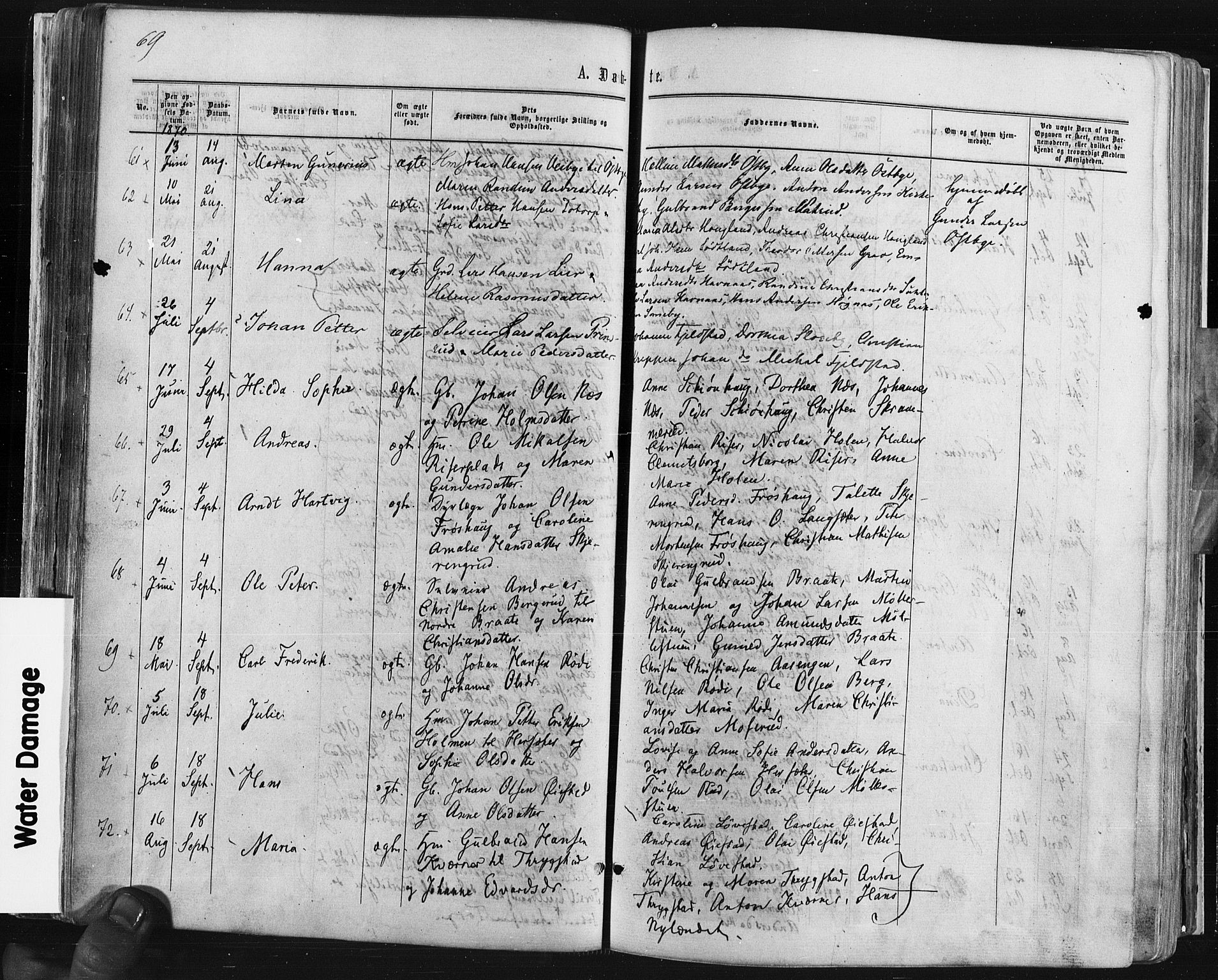 Trøgstad prestekontor Kirkebøker, AV/SAO-A-10925/F/Fa/L0009: Parish register (official) no. I 9, 1865-1877, p. 69
