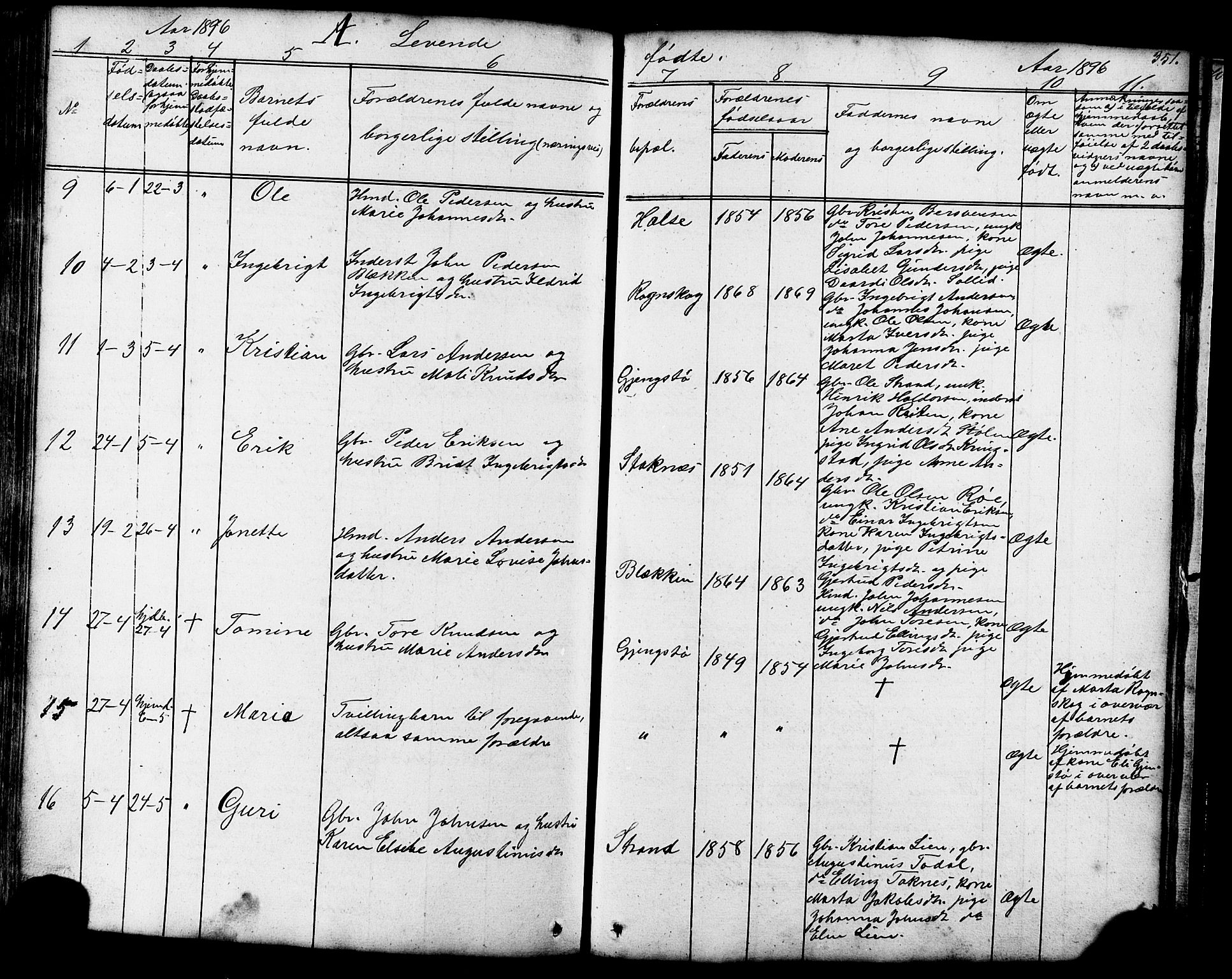 Ministerialprotokoller, klokkerbøker og fødselsregistre - Møre og Romsdal, AV/SAT-A-1454/576/L0890: Parish register (copy) no. 576C01, 1837-1908, p. 351