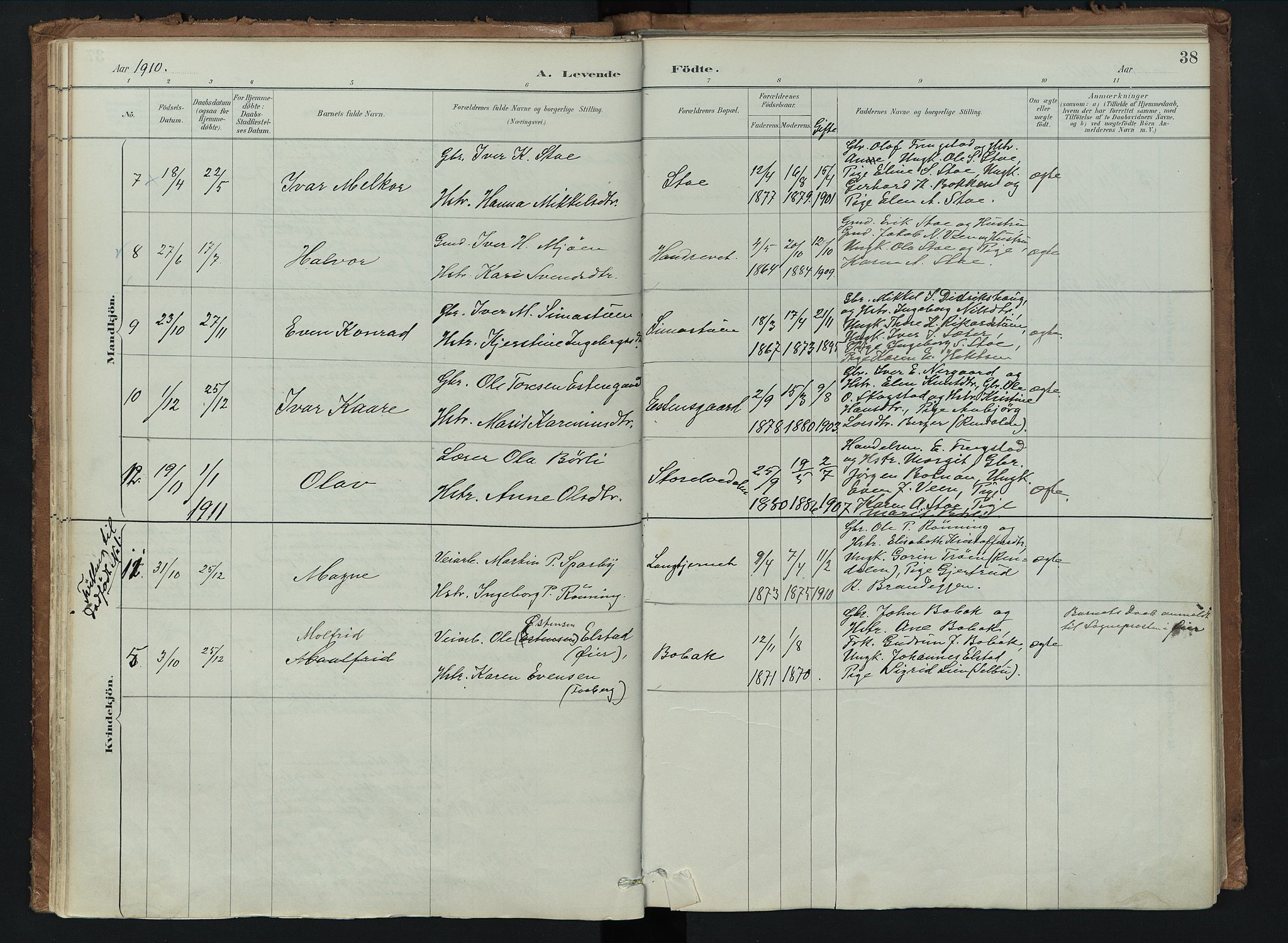 Kvikne prestekontor, AV/SAH-PREST-064/H/Ha/Haa/L0008: Parish register (official) no. 8, 1887-1911, p. 38