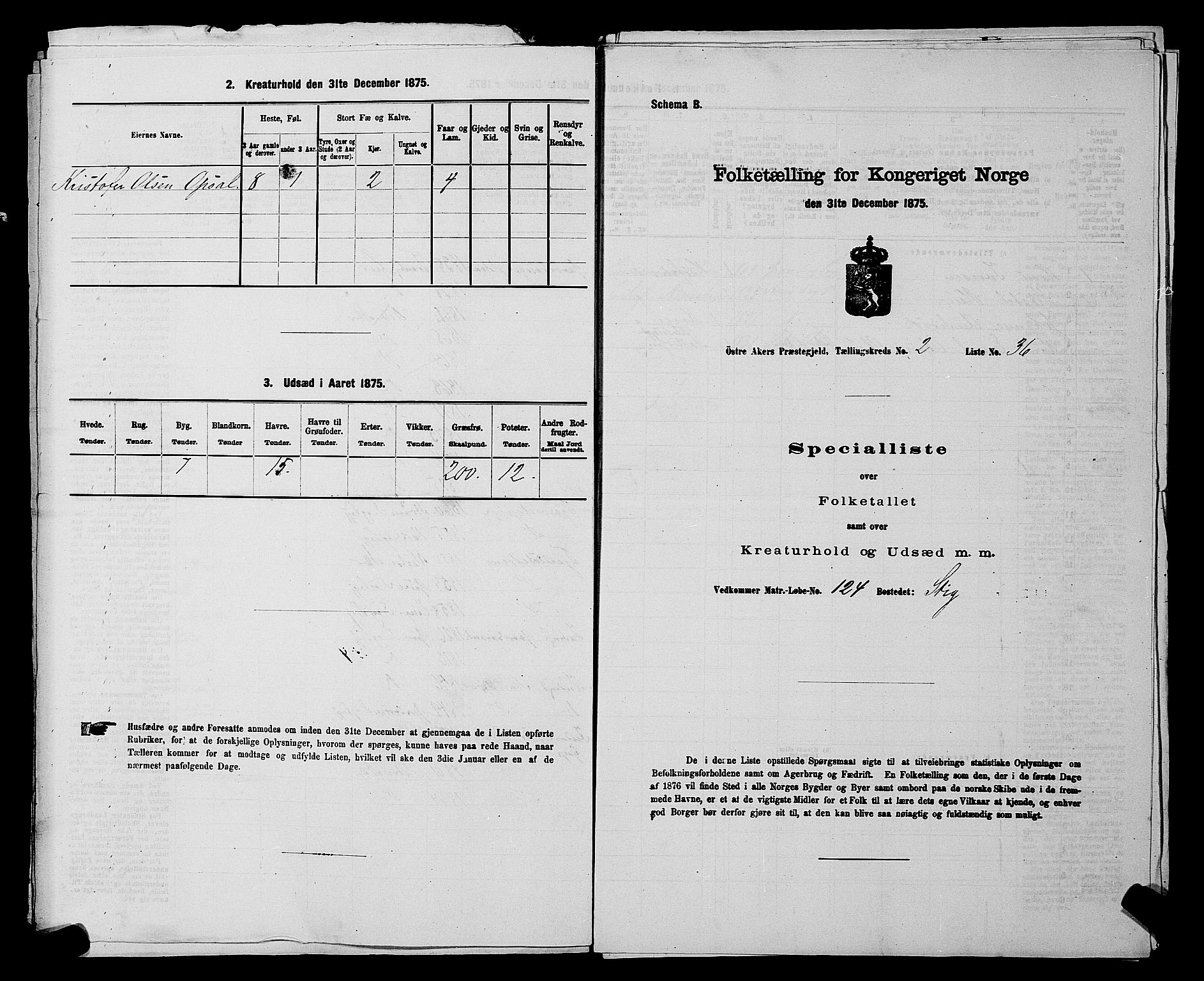 RA, 1875 census for 0218bP Østre Aker, 1875, p. 928