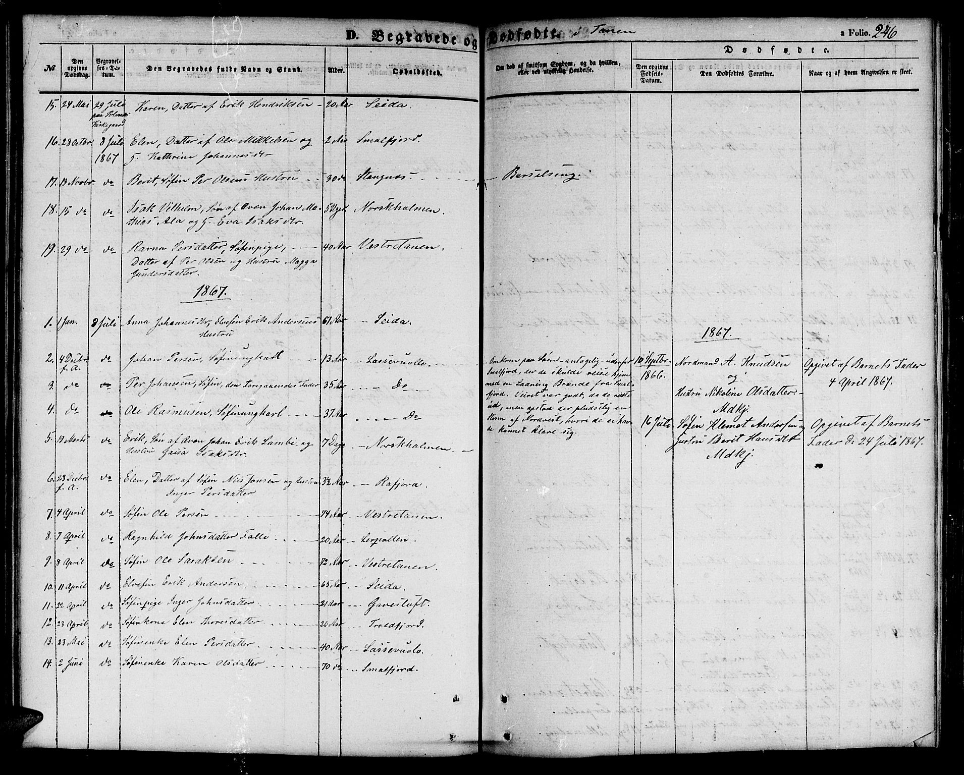 Tana sokneprestkontor, SATØ/S-1334/H/Hb/L0001klokker: Parish register (copy) no. 1 /1, 1853-1867, p. 246
