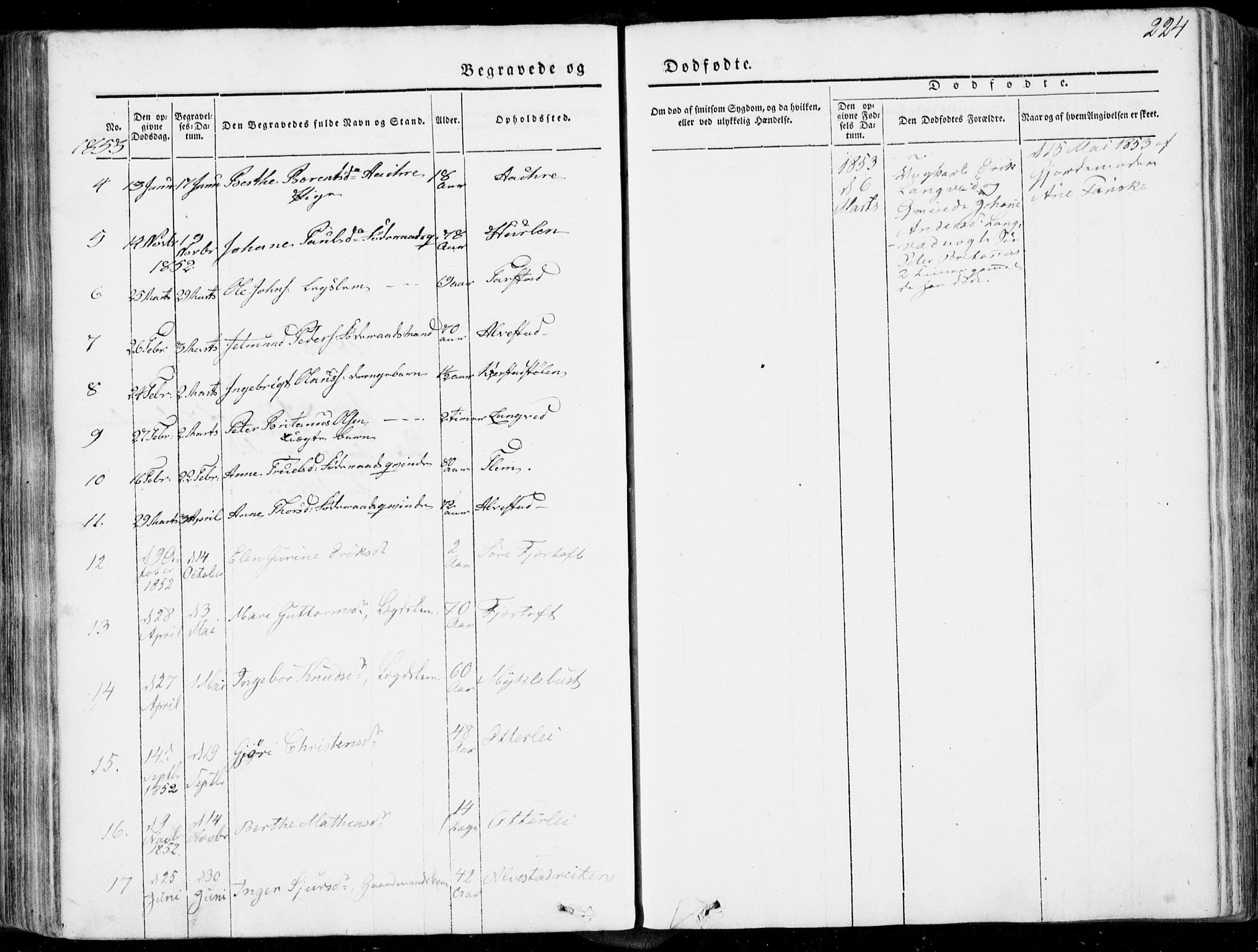 Ministerialprotokoller, klokkerbøker og fødselsregistre - Møre og Romsdal, AV/SAT-A-1454/536/L0497: Parish register (official) no. 536A06, 1845-1865, p. 224