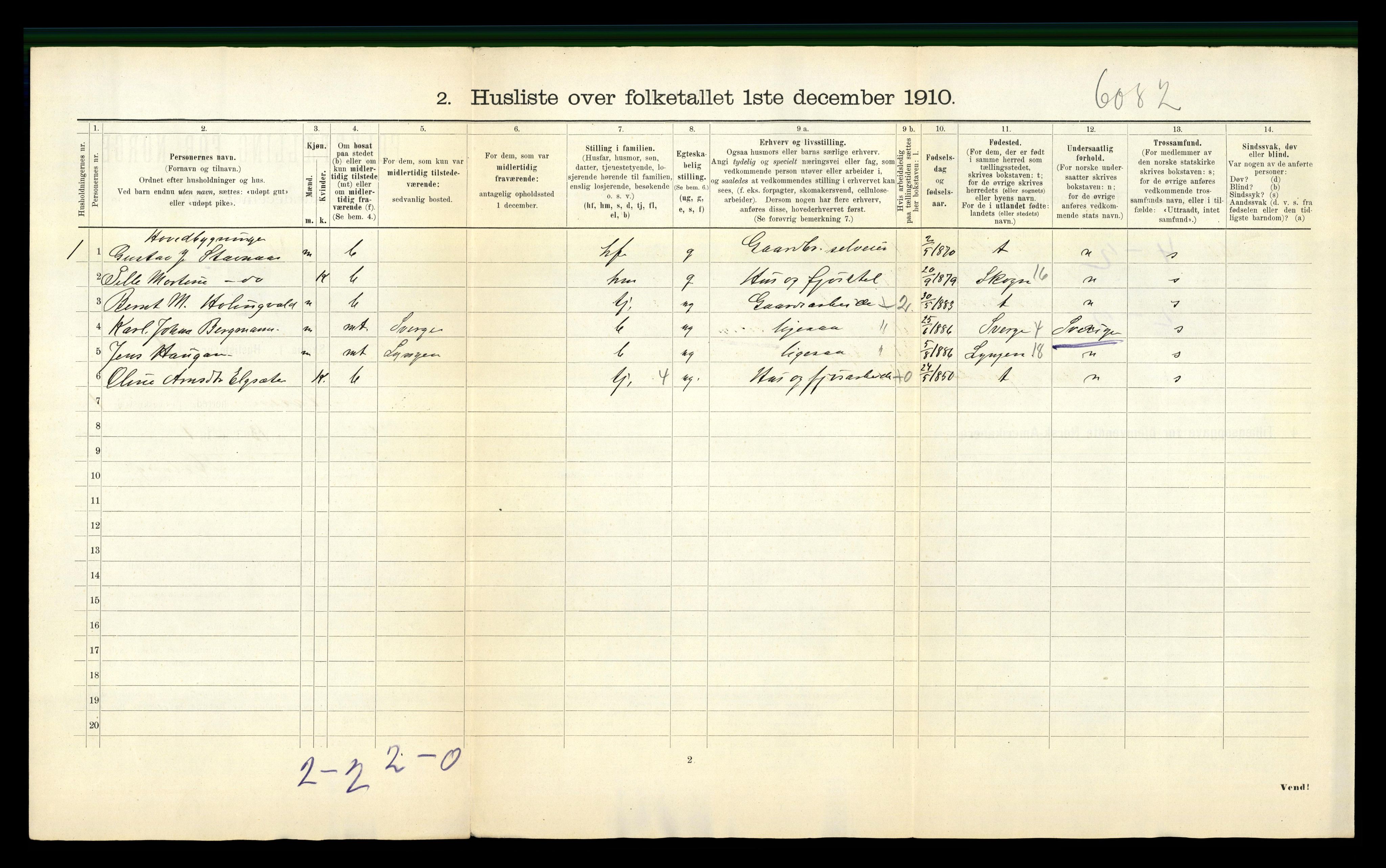 RA, 1910 census for Åsen, 1910, p. 185