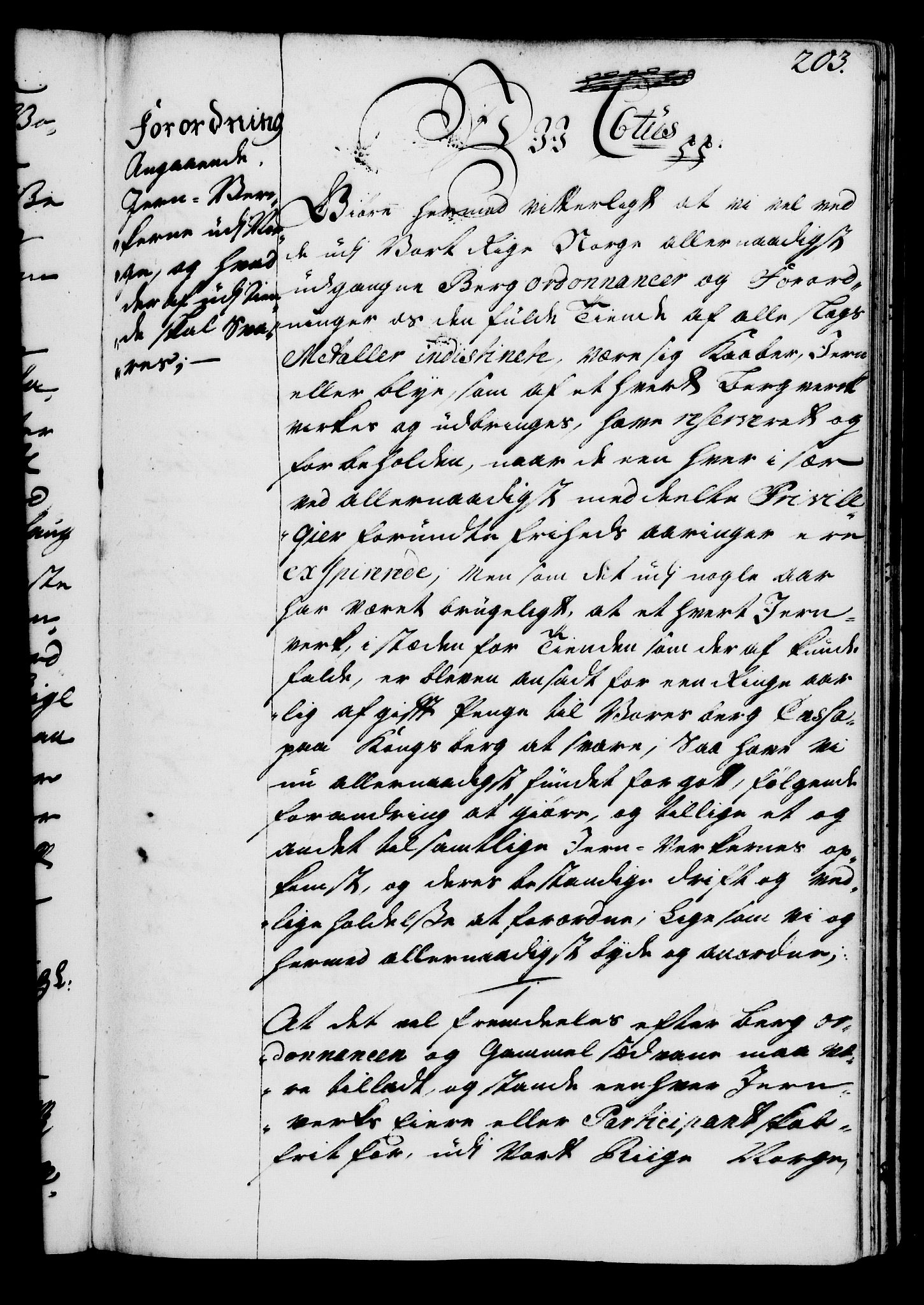 Rentekammeret, Kammerkanselliet, RA/EA-3111/G/Gg/Gga/L0004: Norsk ekspedisjonsprotokoll med register (merket RK 53.4), 1734-1741, p. 203