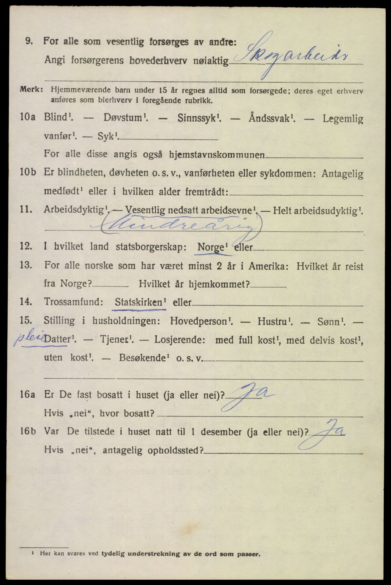 SAK, 1920 census for Øvrebø, 1920, p. 1913