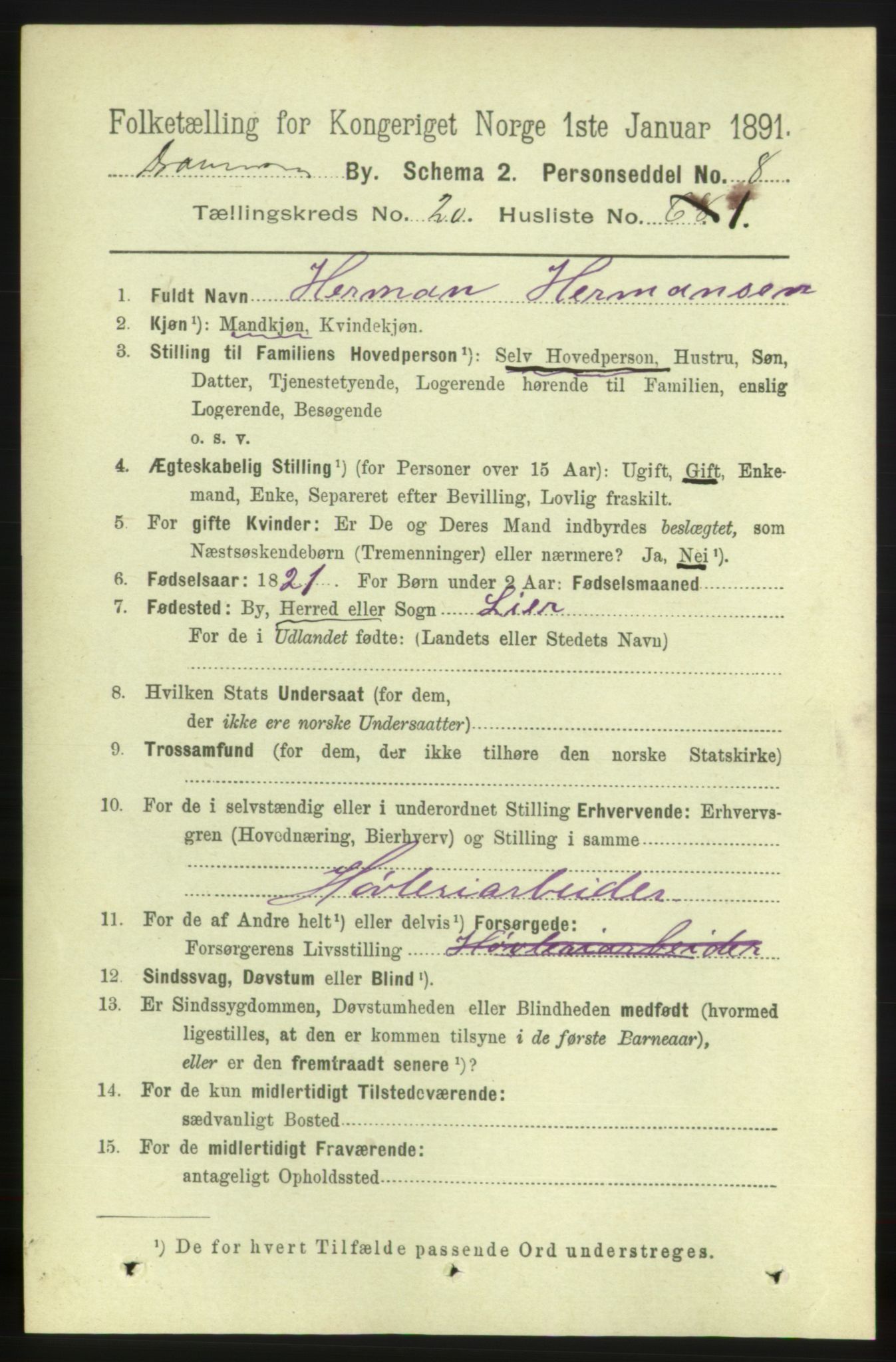 RA, 1891 census for 0602 Drammen, 1891, p. 12512