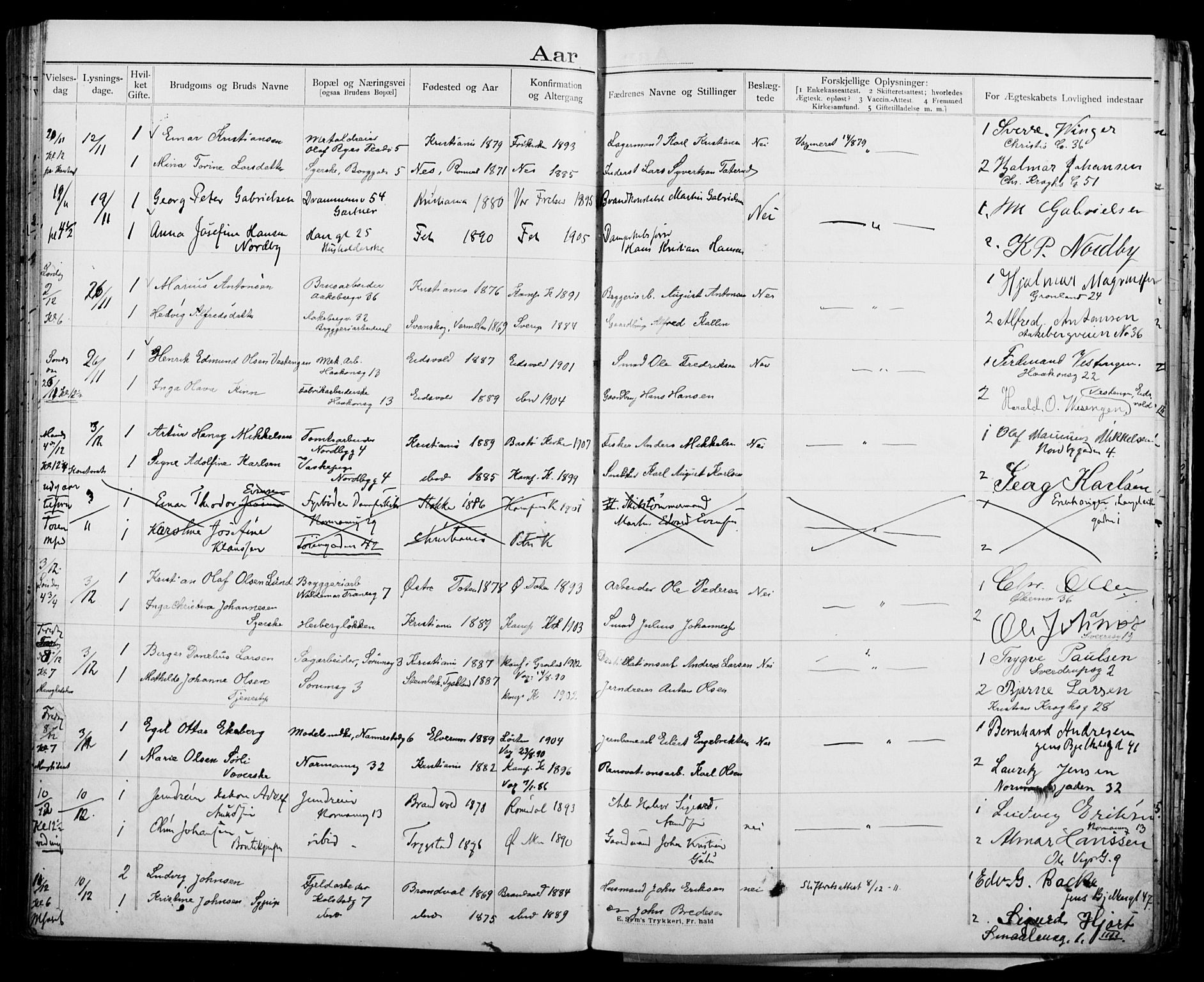 Kampen prestekontor Kirkebøker, SAO/A-10853/H/Ha/L0003: Banns register no. 3, 1907-1917
