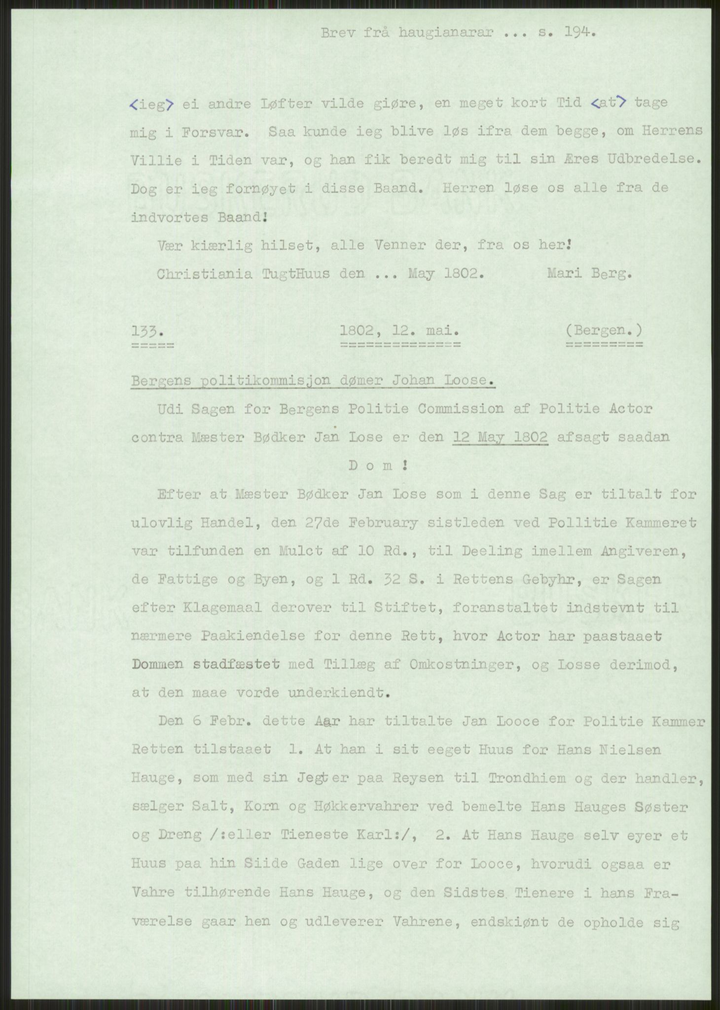 Samlinger til kildeutgivelse, Haugianerbrev, AV/RA-EA-6834/F/L0001: Haugianerbrev I: 1760-1804, 1760-1804, p. 194