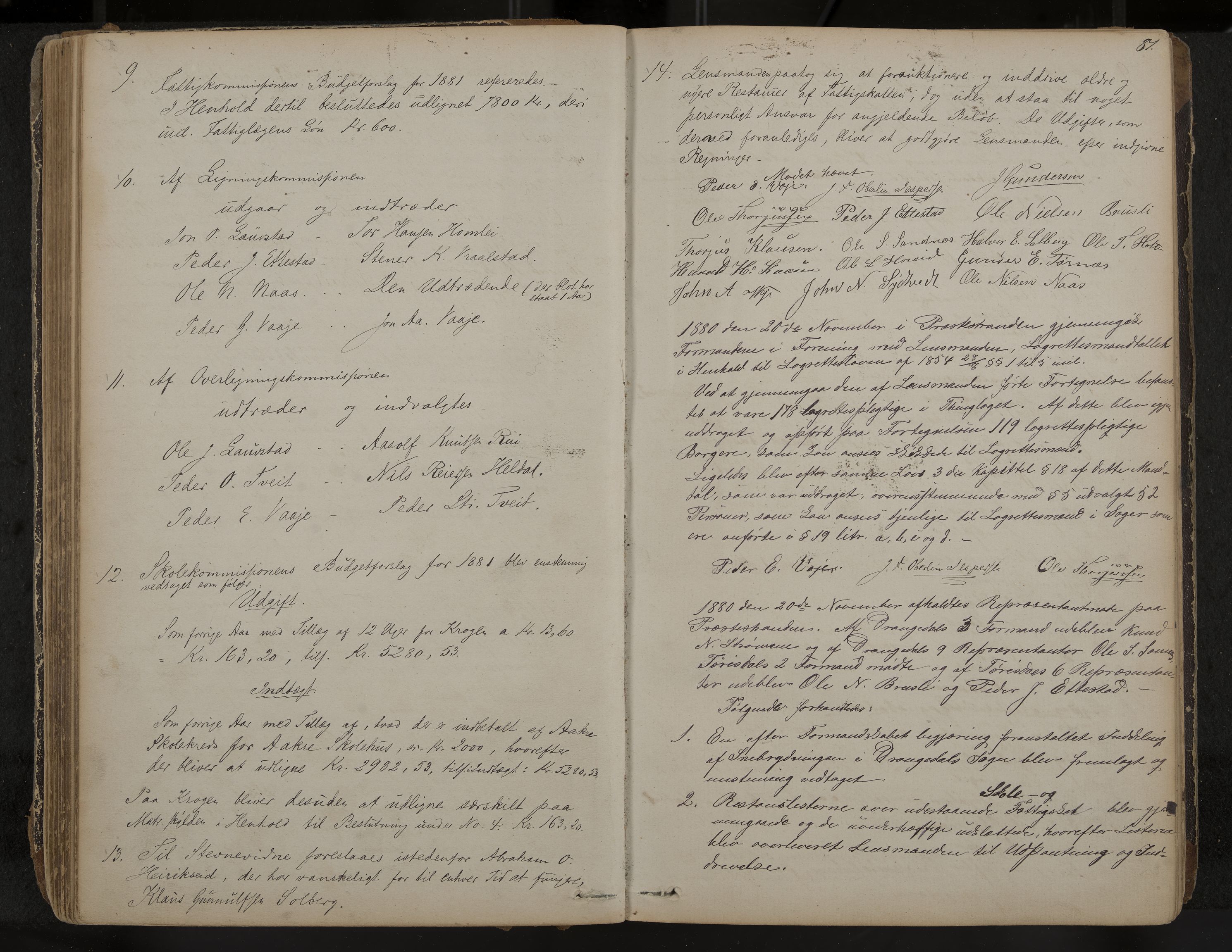 Drangedal formannskap og sentraladministrasjon, IKAK/0817021/A/L0002: Møtebok, 1870-1892, p. 81