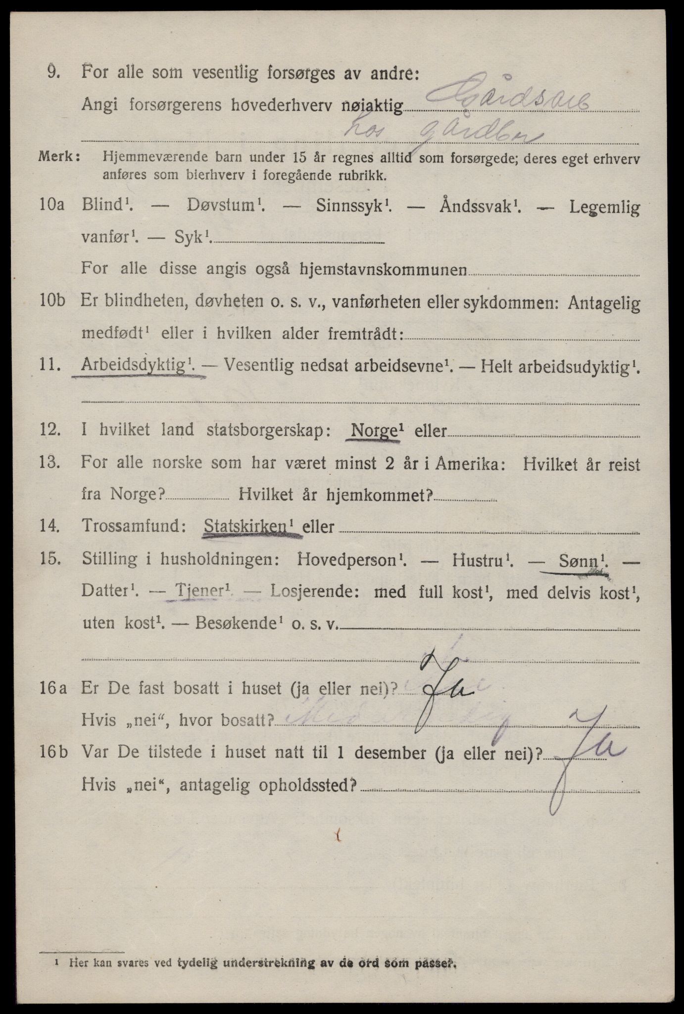 SAKO, 1920 census for Hjartdal, 1920, p. 2511