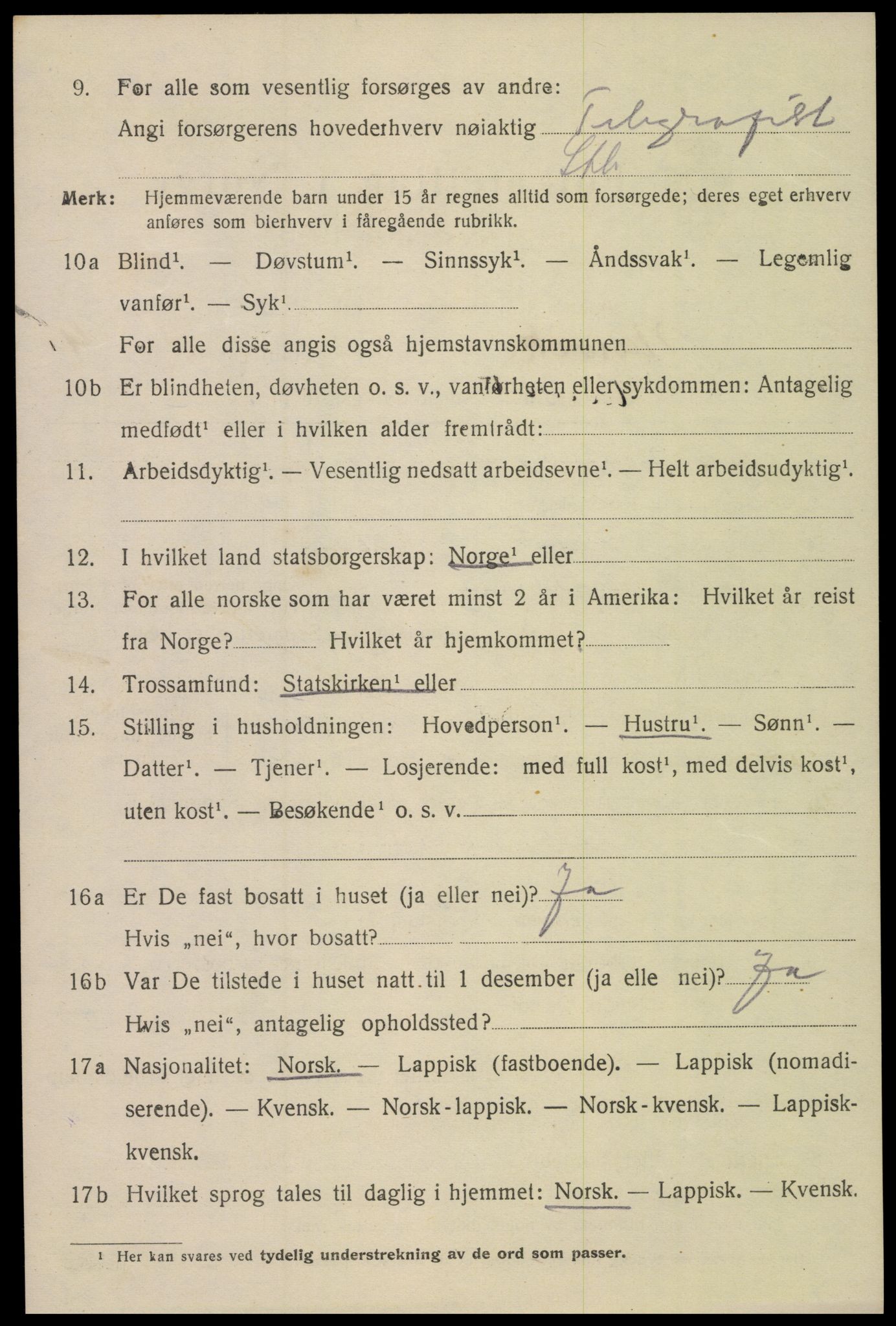 SAT, 1920 census for Narvik, 1920, p. 15407