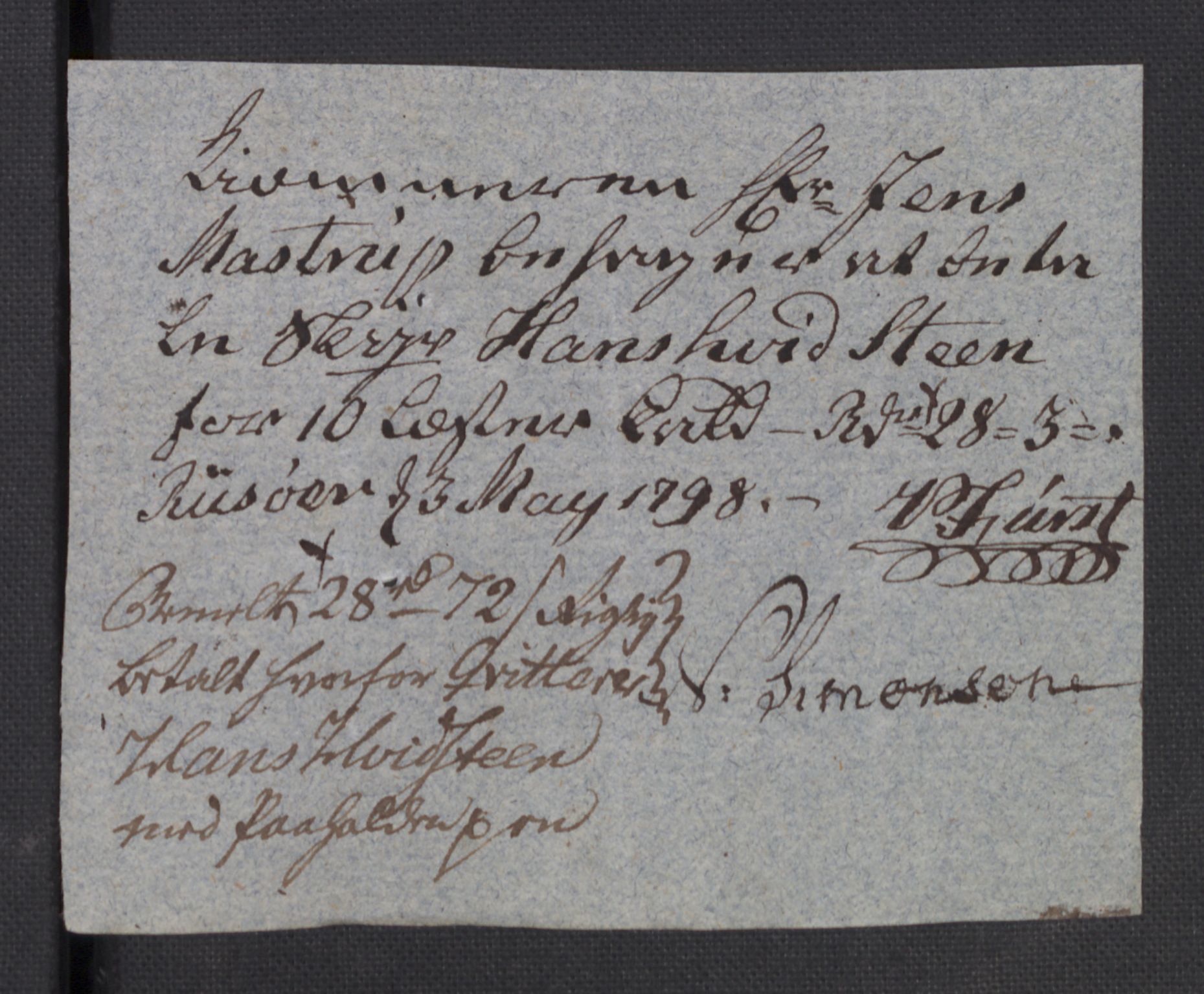 Danske Kanselli 1800-1814, AV/RA-EA-3024/K/Kk/Kka/Kkac/L0235: Kjøpstadregnskap Øster Risør, 1796-1800, p. 413