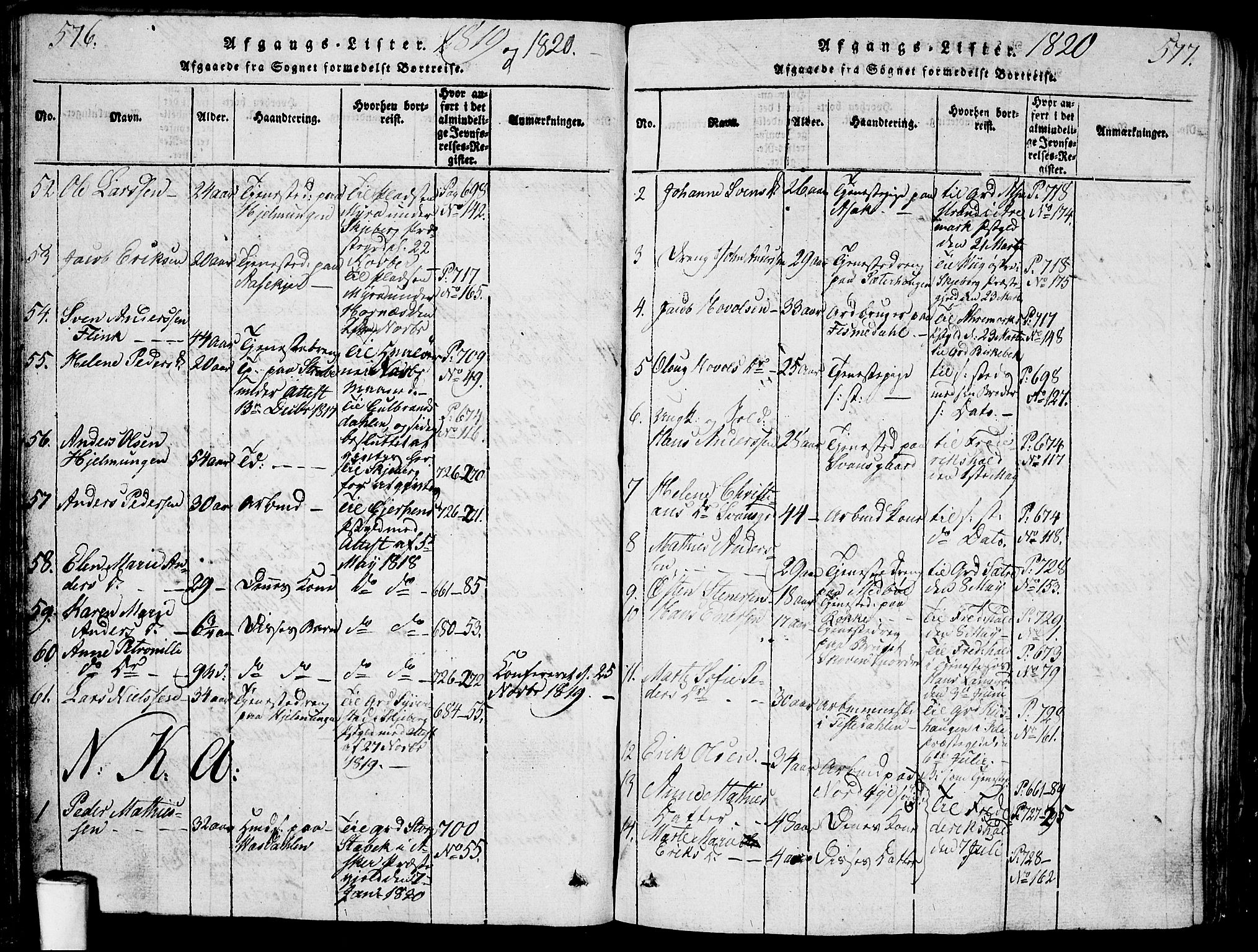 Berg prestekontor Kirkebøker, AV/SAO-A-10902/G/Ga/L0001: Parish register (copy) no. I 1, 1815-1832, p. 576-577