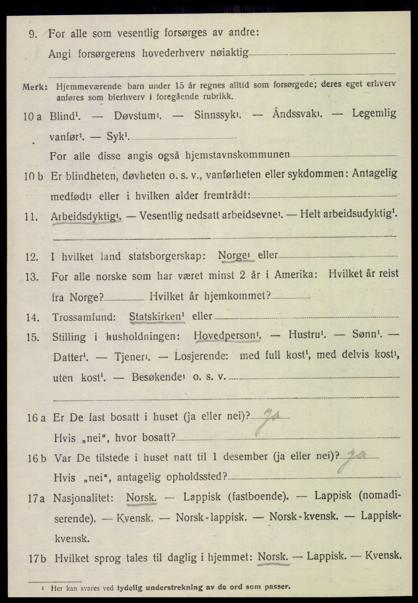 SAT, 1920 census for Vefsn, 1920, p. 10628