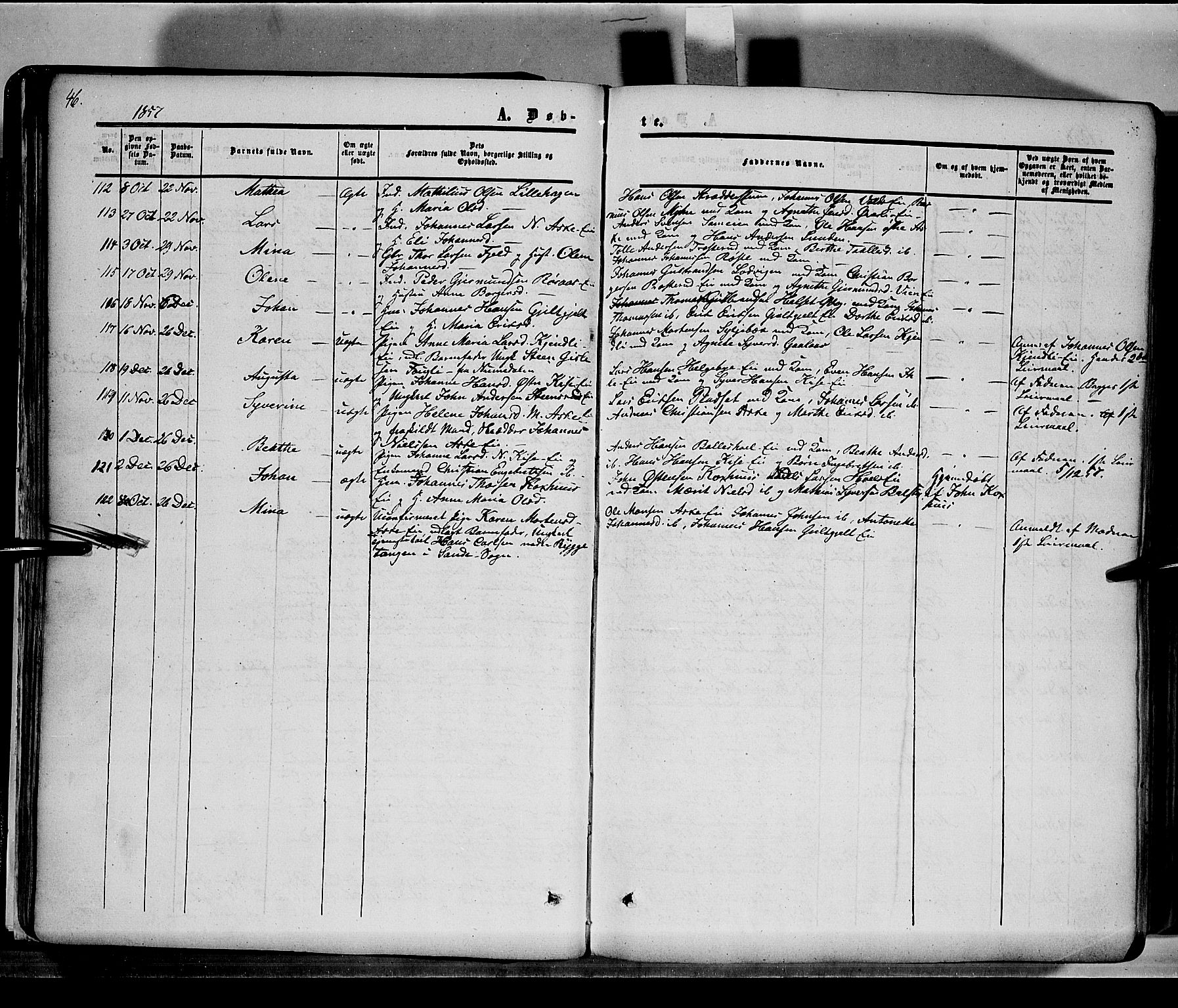 Nes prestekontor, Hedmark, AV/SAH-PREST-020/K/Ka/L0004: Parish register (official) no. 4, 1852-1886, p. 46