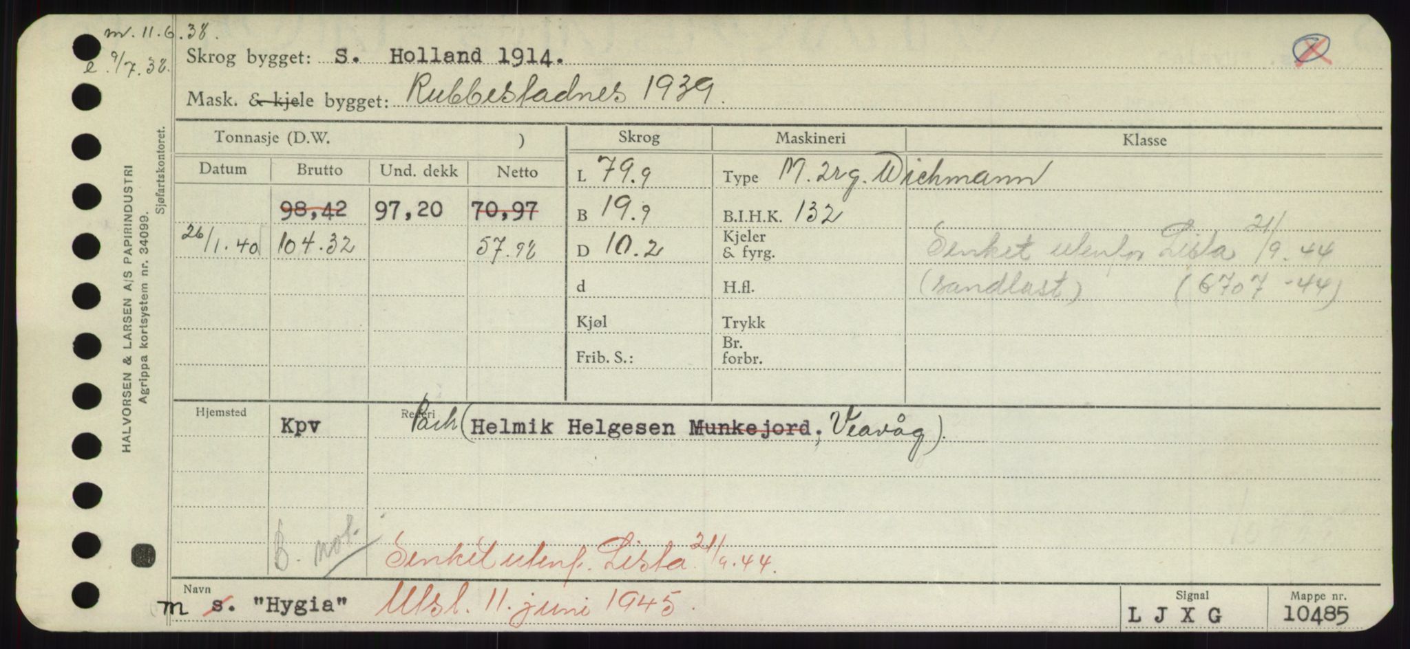 Sjøfartsdirektoratet med forløpere, Skipsmålingen, RA/S-1627/H/Hd/L0017: Fartøy, Holi-Hå, p. 221