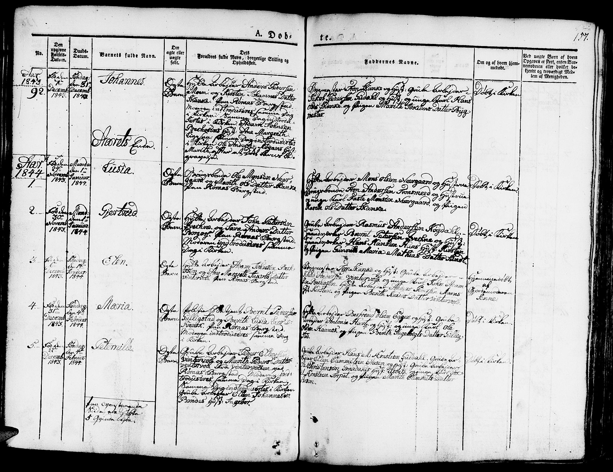 Ministerialprotokoller, klokkerbøker og fødselsregistre - Sør-Trøndelag, SAT/A-1456/681/L0938: Parish register (copy) no. 681C02, 1829-1879, p. 157
