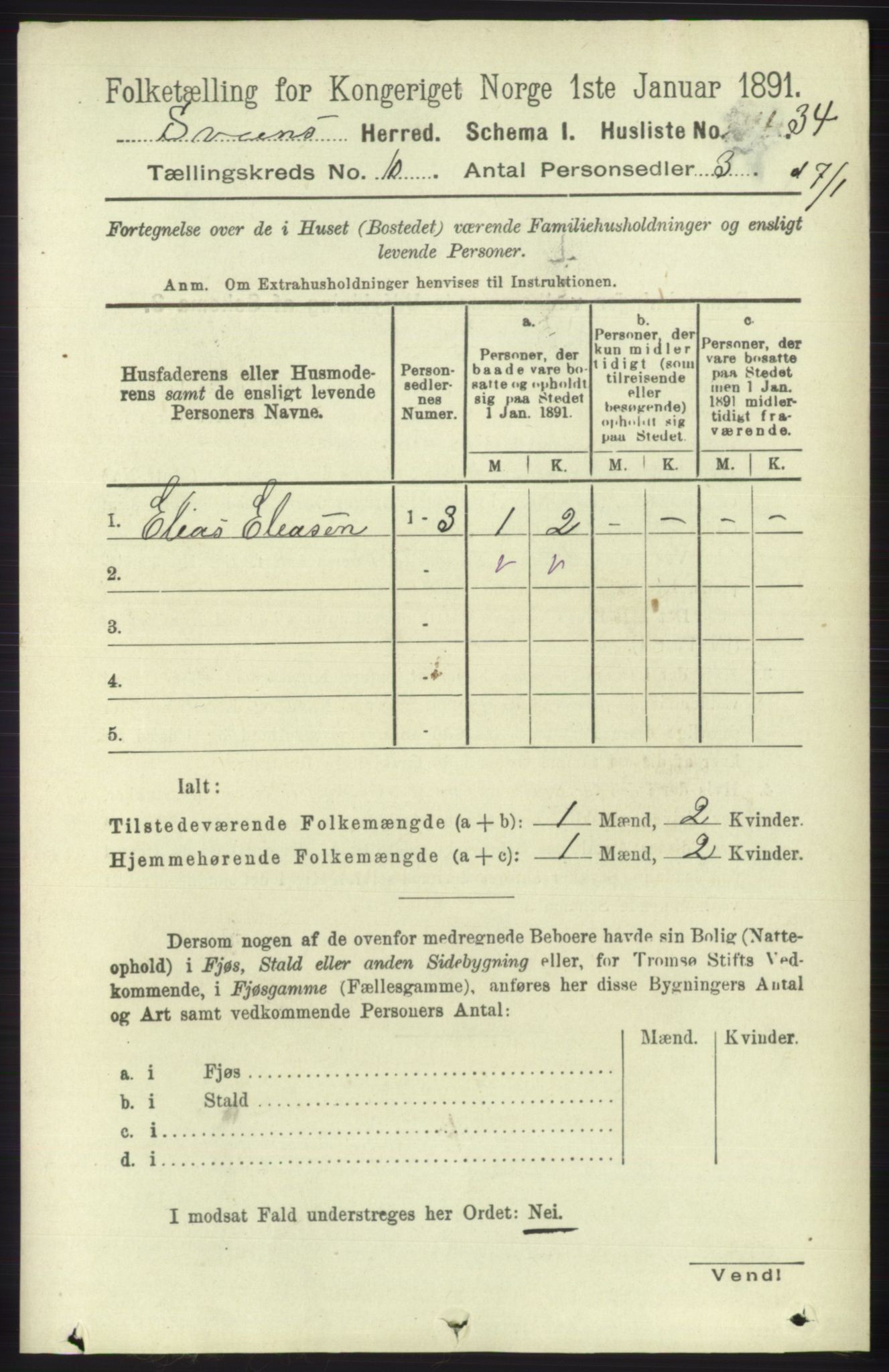 RA, 1891 census for 1216 Sveio, 1891, p. 2912
