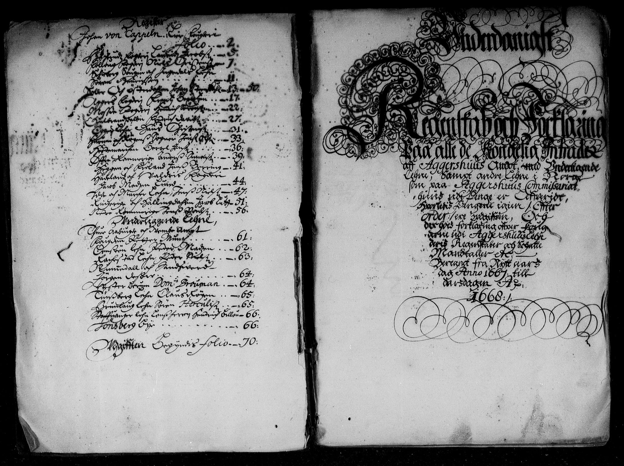 Rentekammeret inntil 1814, Reviderte regnskaper, Stiftamtstueregnskaper, Landkommissariatet på Akershus og Akershus stiftamt, AV/RA-EA-5869/R/Rb/L0044: Akershus stiftamt, 1667